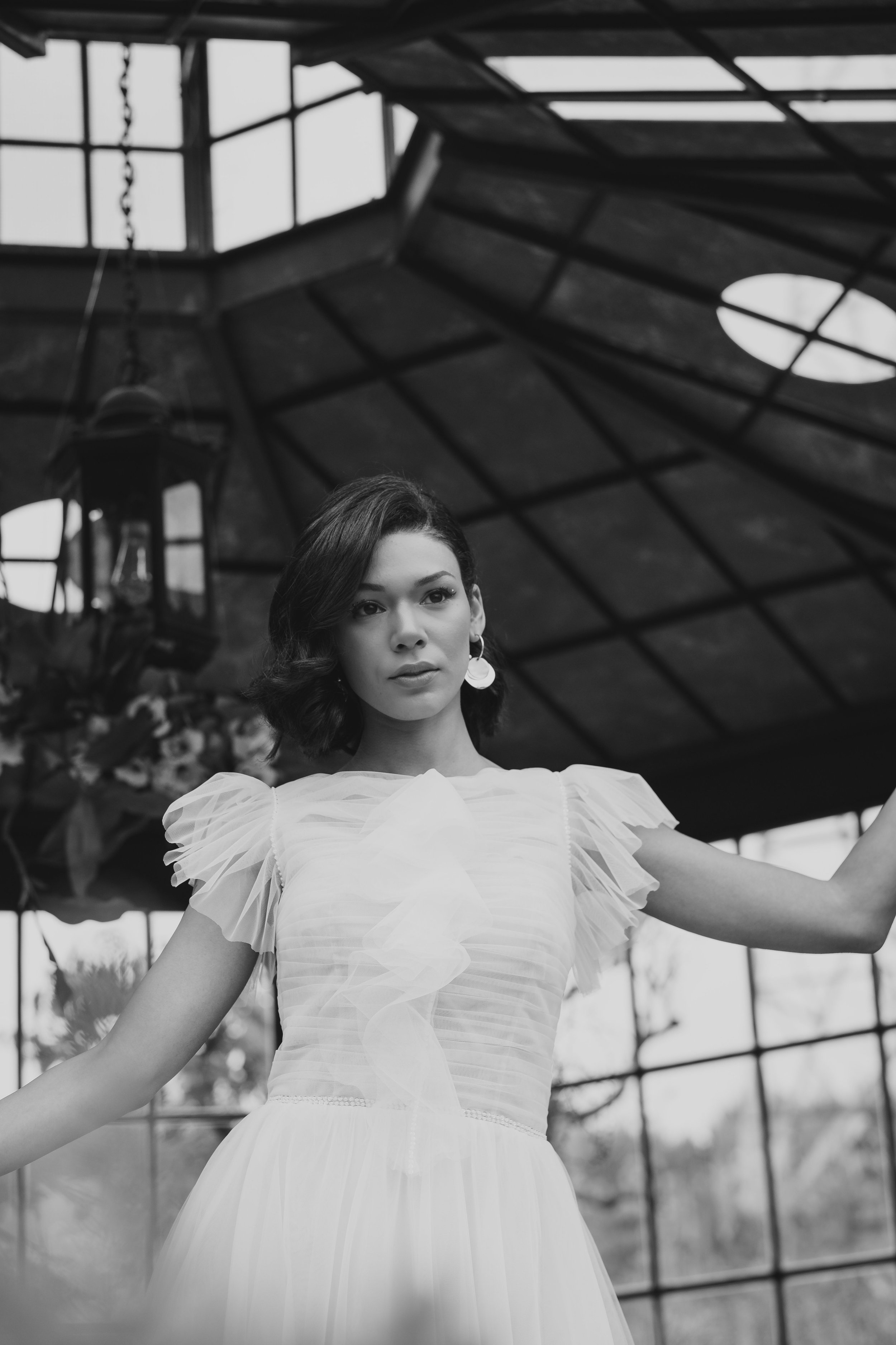 Fashionable Bride in Glasshouse | Elegant Destination Wedding Photography