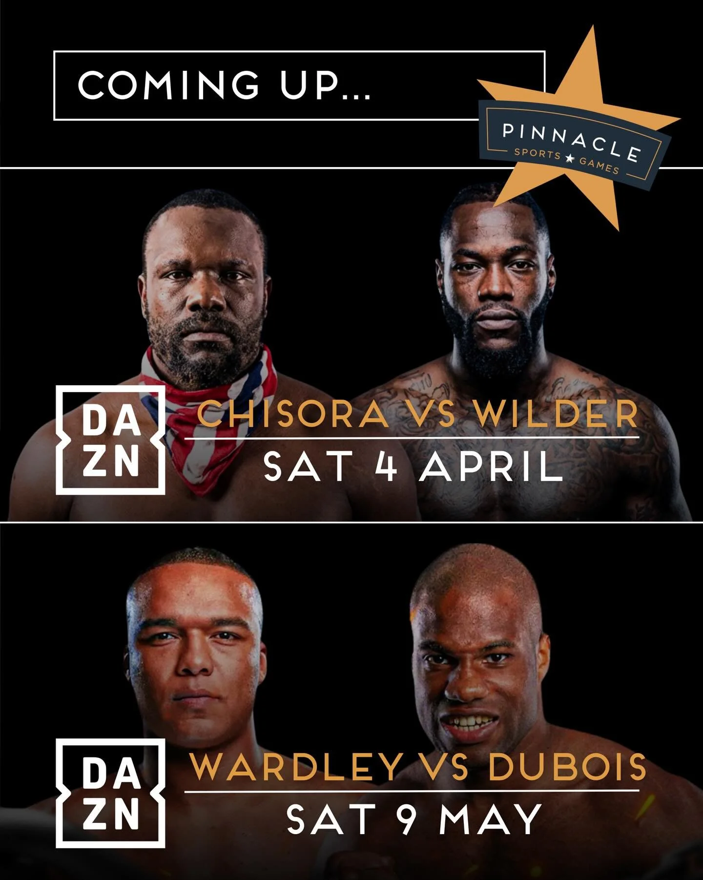 Two massive nights. One place to watch it all 🥊

Heavyweight chaos kicks off April 4th as Derek Chisora goes toe-to-toe with knockout king Deontay Wilder 💥

Then May 9th, it&rsquo;s all-British action as Fabio Wardley defends against Daniel Dubois 