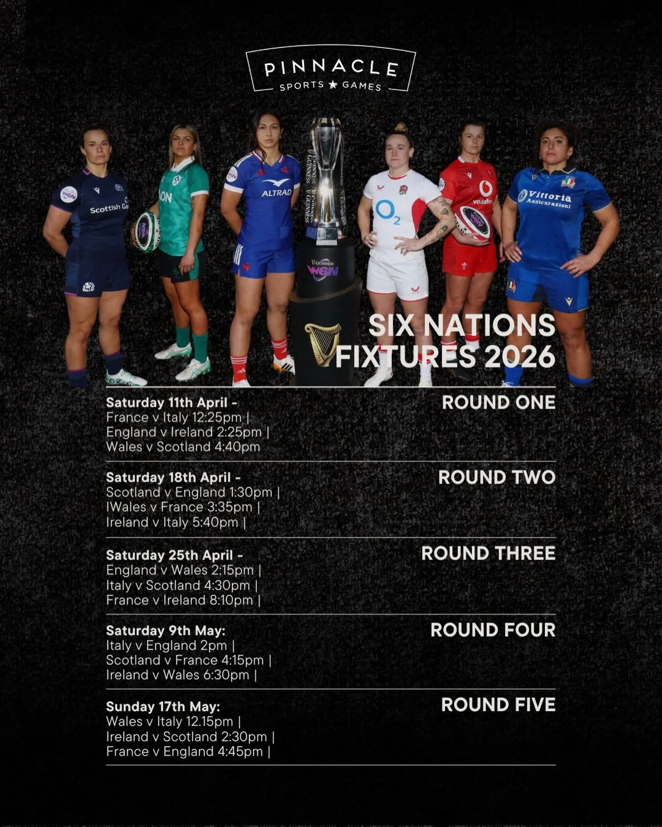 The men have had their turn&hellip; now it&rsquo;s time for the Women&rsquo;s Six Nations 🏉👏🏼

Catch every match live at Pinnacle and get behind our women 🇬🇧

Reckon they might go further than the lads? 👀