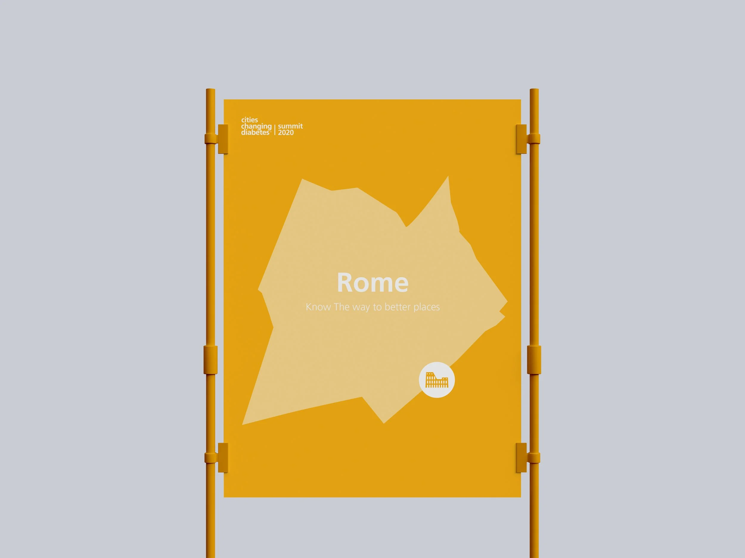  ▲ Poster for Cities Changing Diabetes (CCD) Rome, an international programme addressing the prevention and management of type 2 diabetes in major cities around the world. 