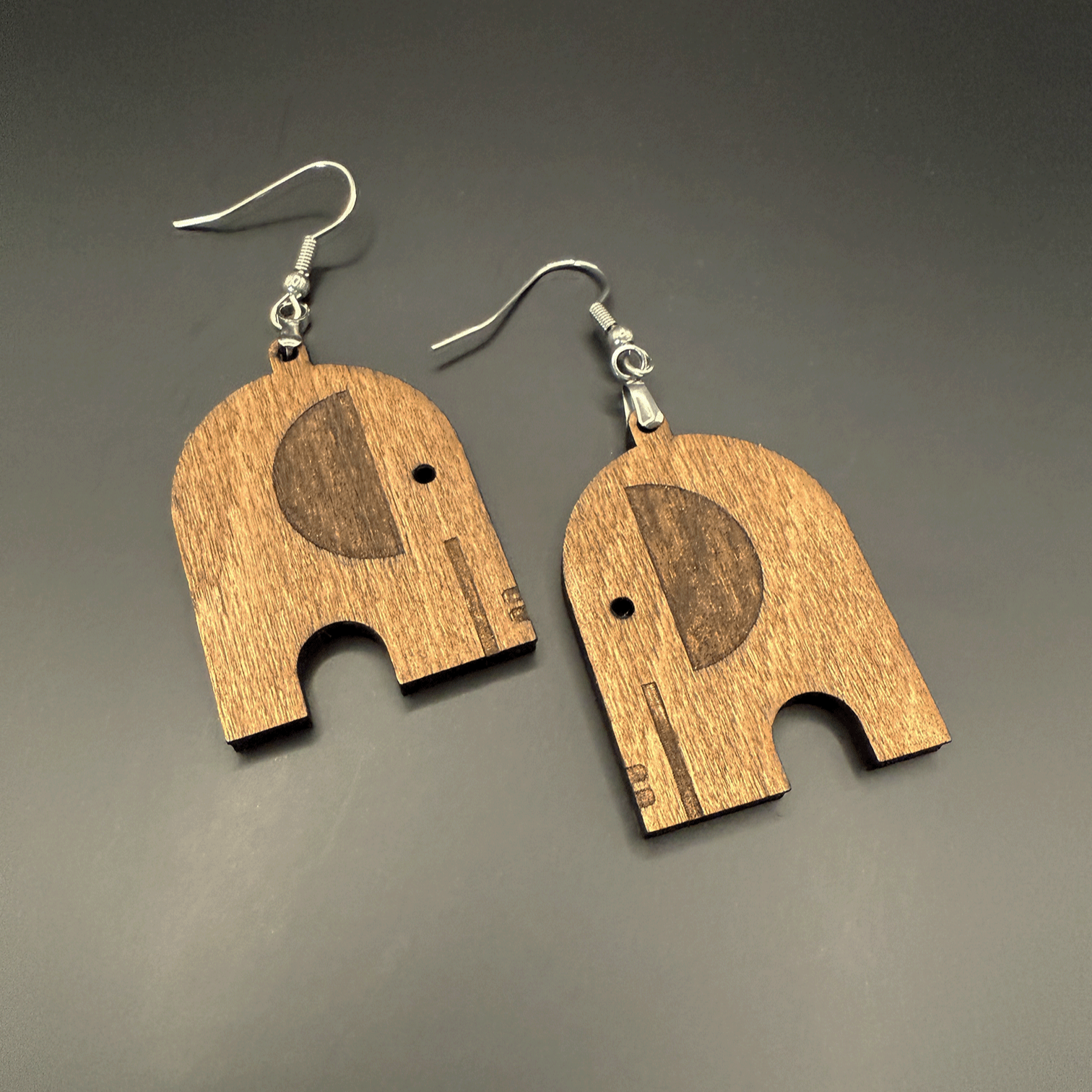 Elephant Handmade Wooden earrings