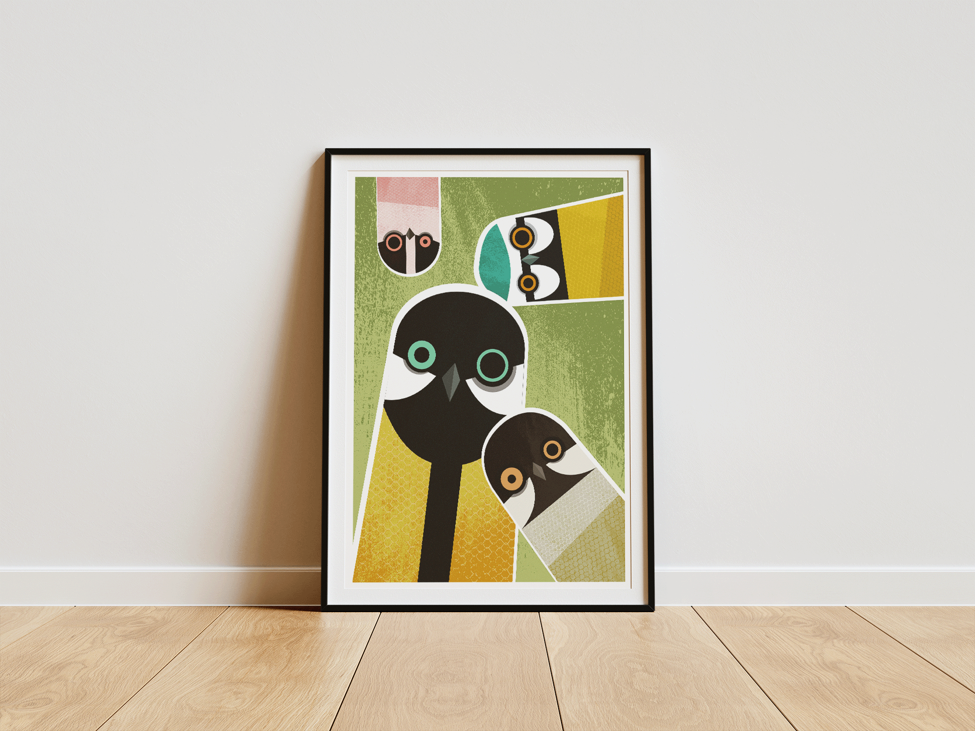 Nosy Tits Bird art - Bird print