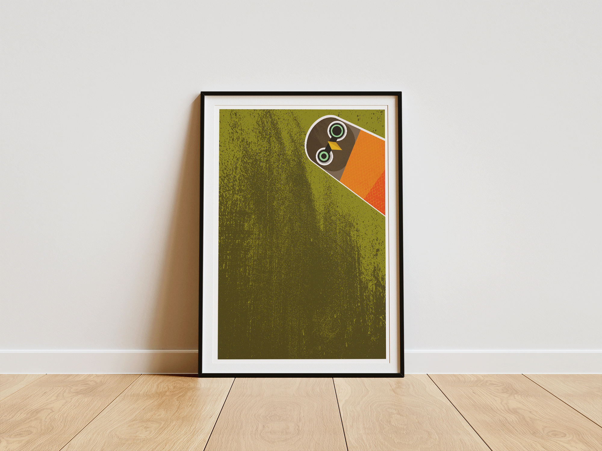 Nosy American Robin - Retro print
