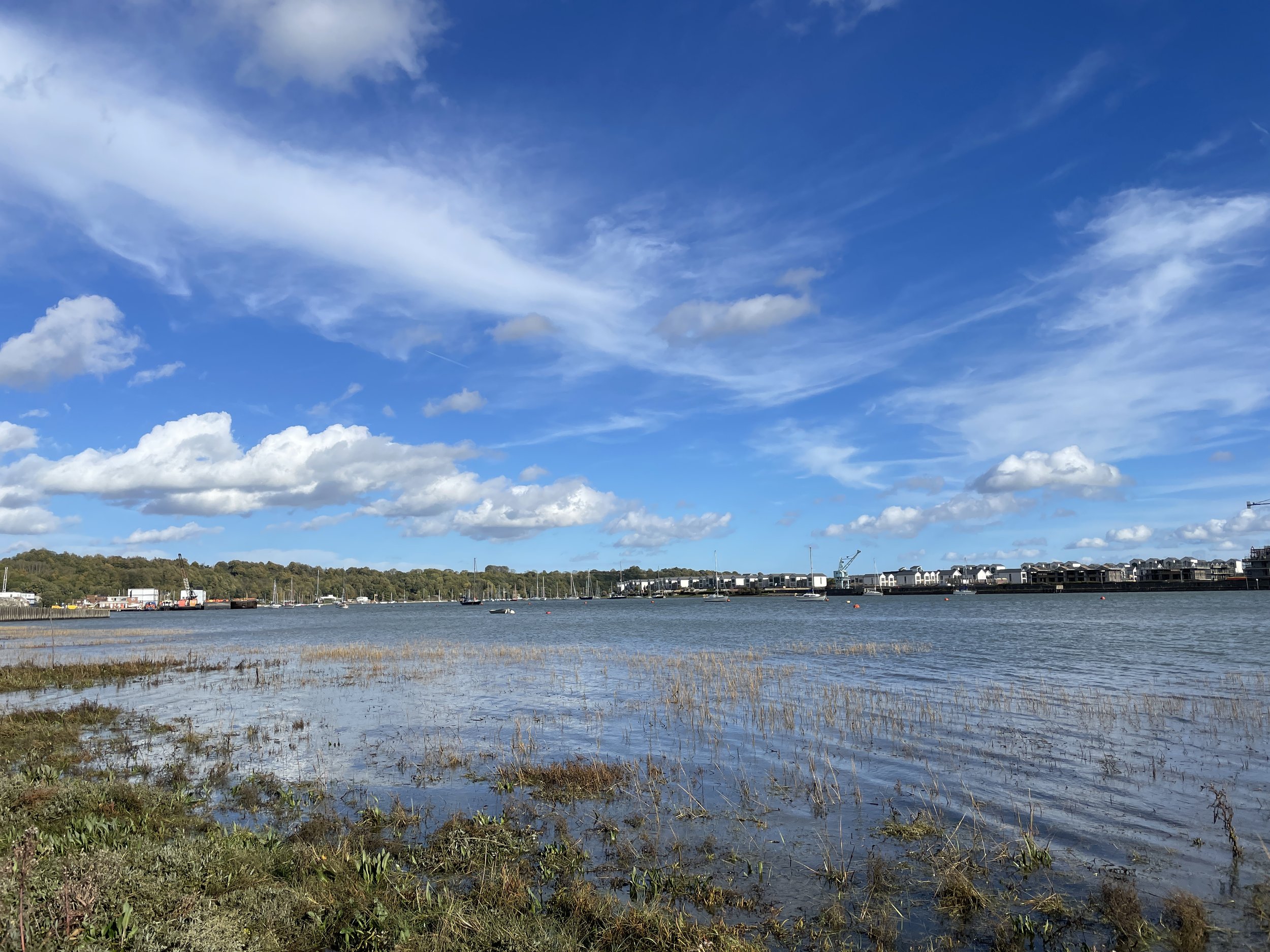 Upper Upnor waterfront at high tide