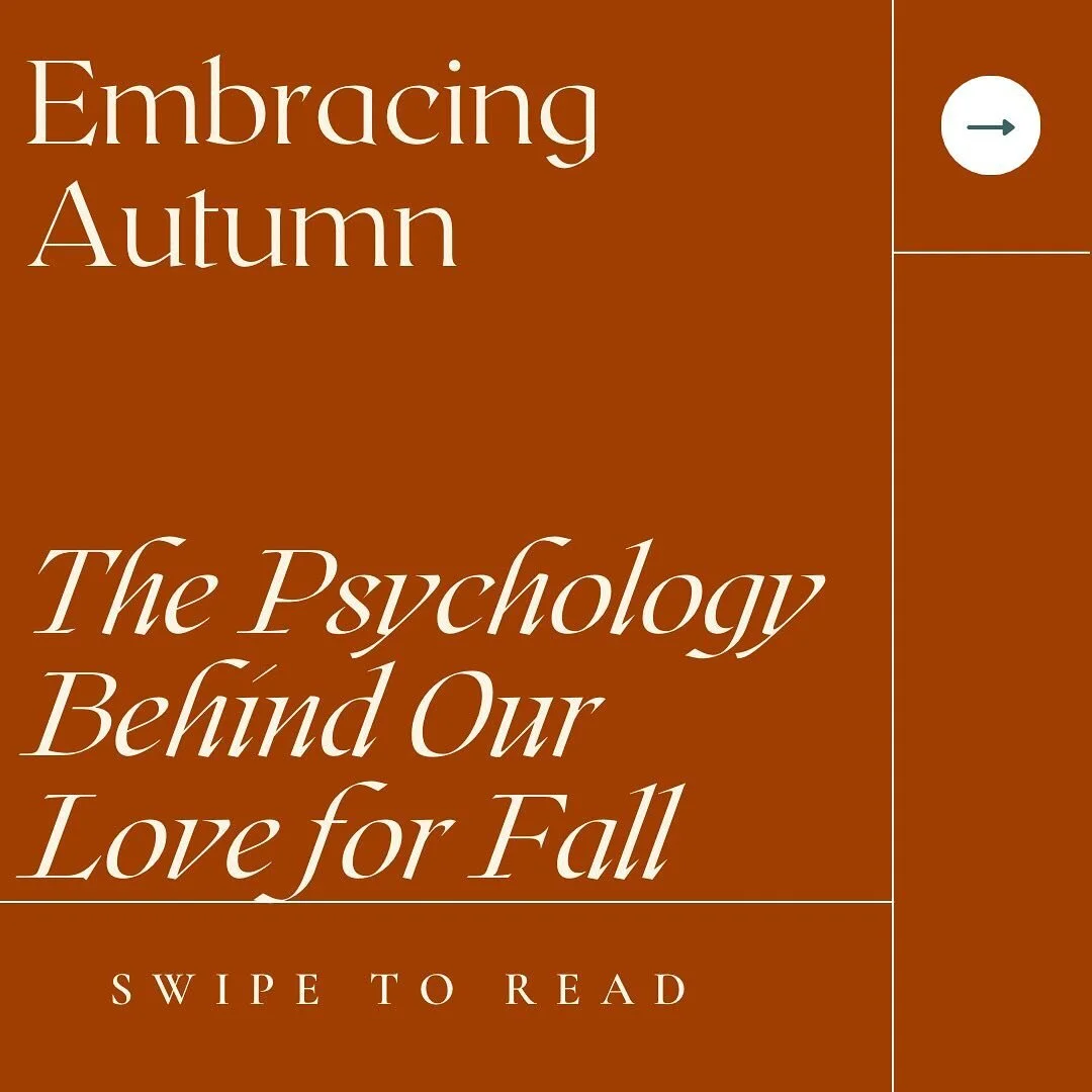 Ever wondered why we love Autumn so much? (Part from #pumpkinspicelatte ) There is a psychological reason as so why we love this season so much, swipe to find out more! #pumpkinspice #wellnesswednesday #wellbeing #psychology #fall #autumn #cozy #rout