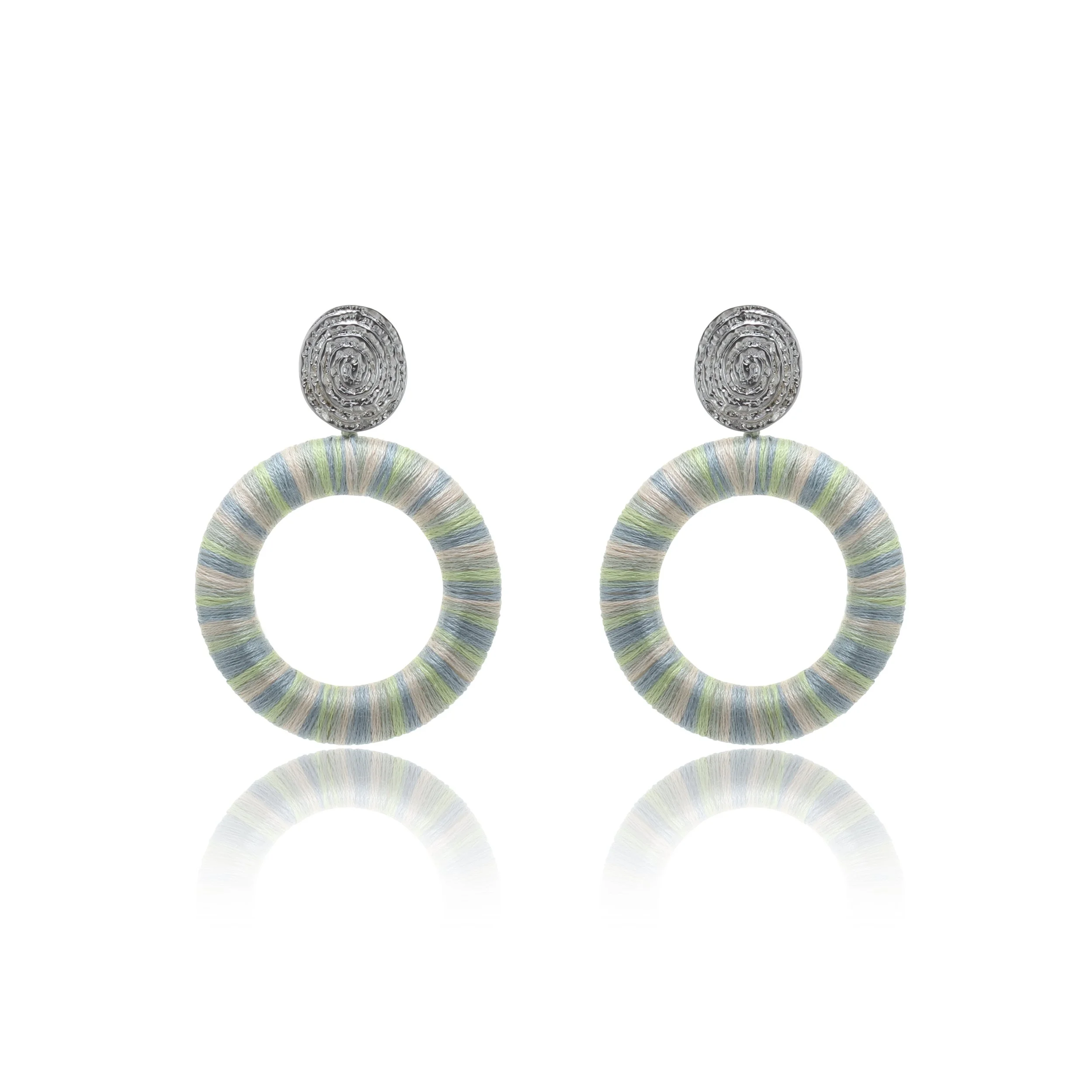 Striped Chunky Hoop Statement Earrings