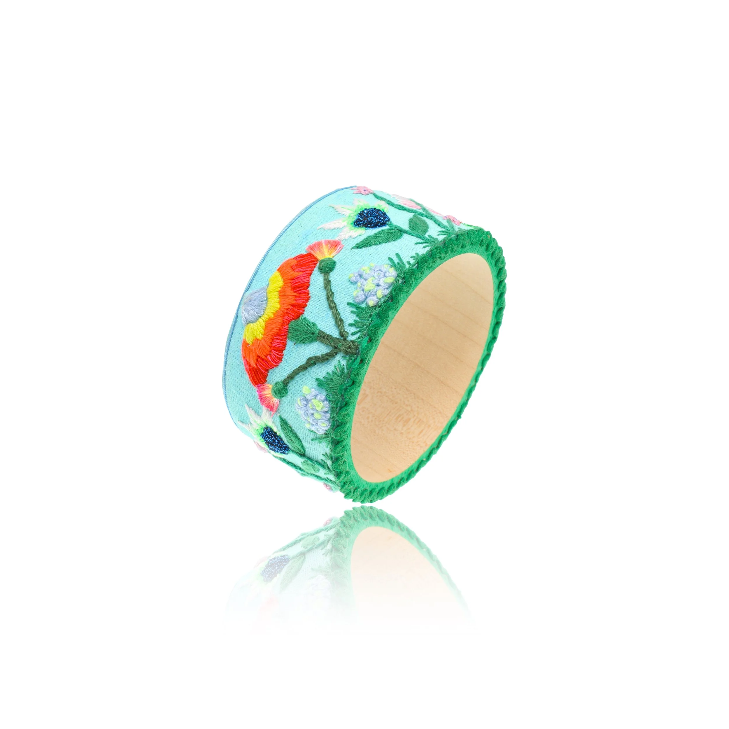 Hand Embroidered Woodland Cuff