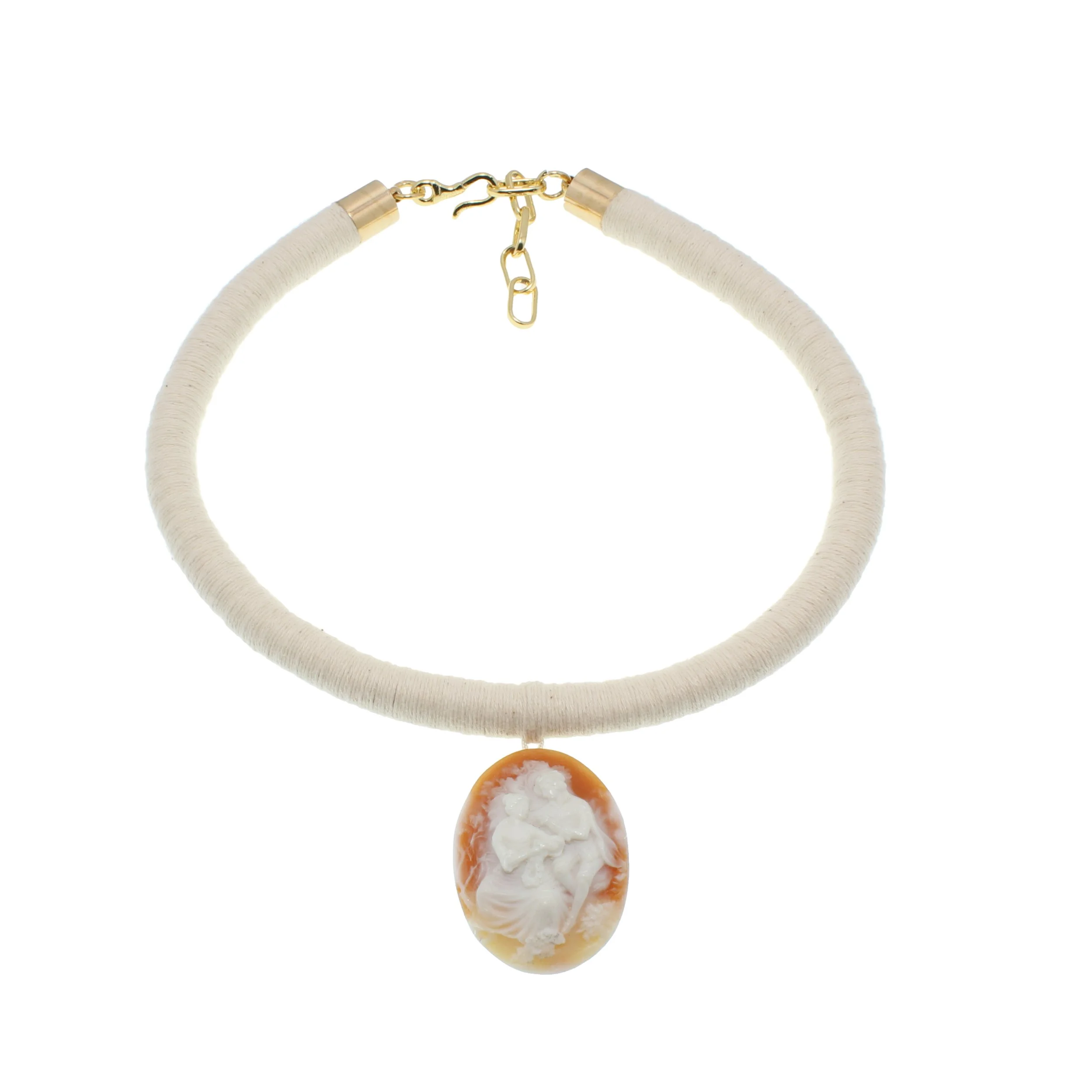 Sashiko Cord Cameo Collar