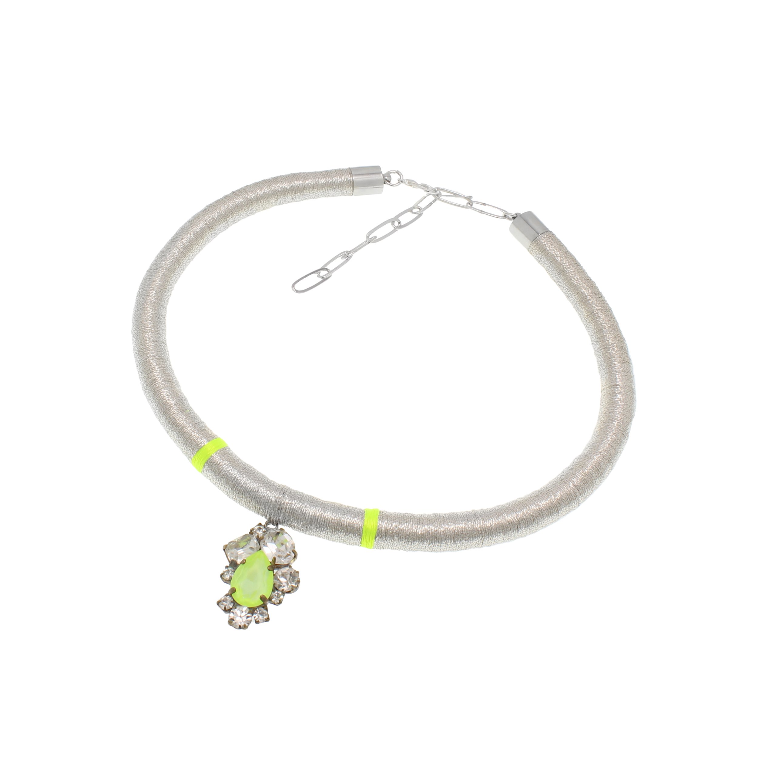 Metallic & Neon Vintage Collar Necklace