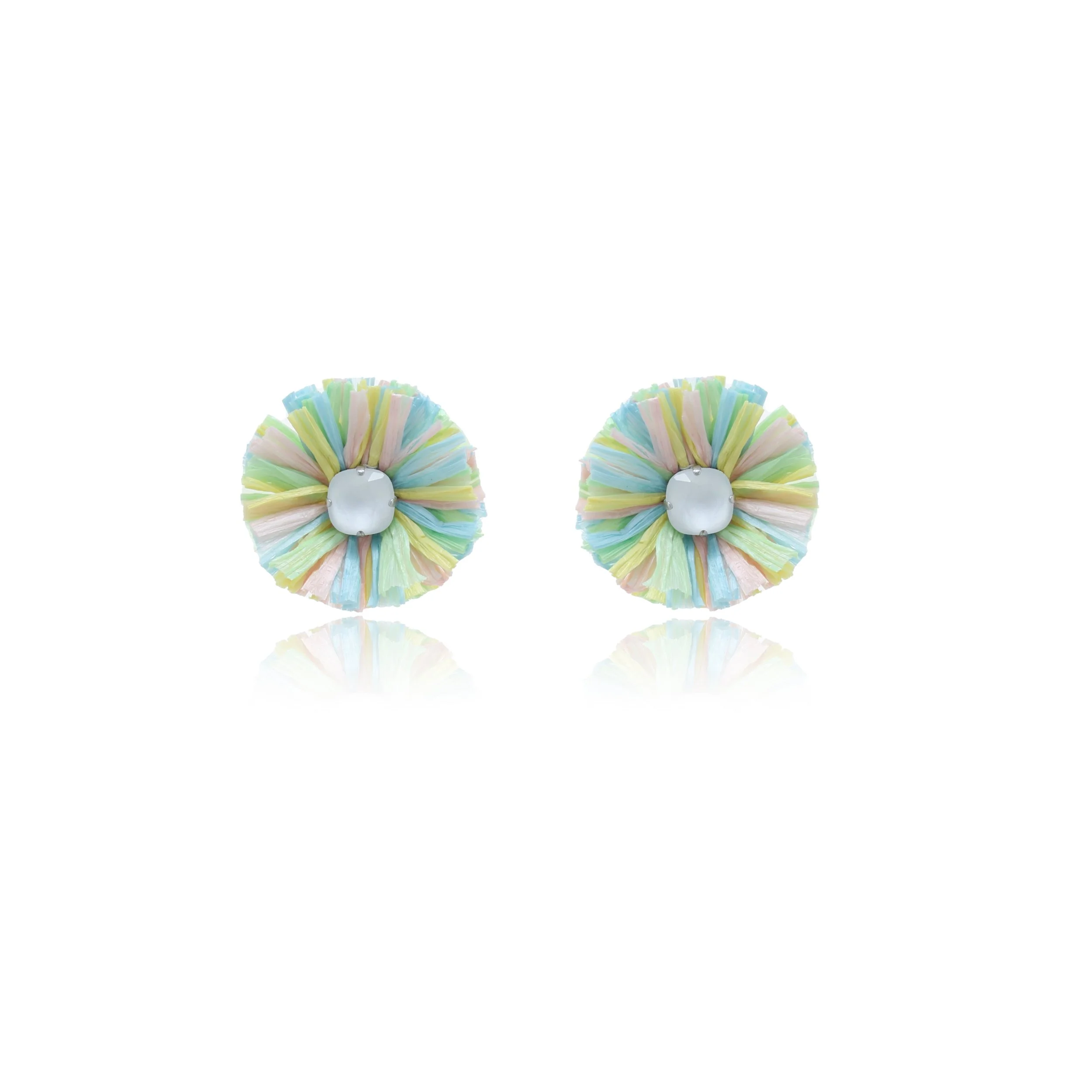 Pastel Raffia Statement Earrings