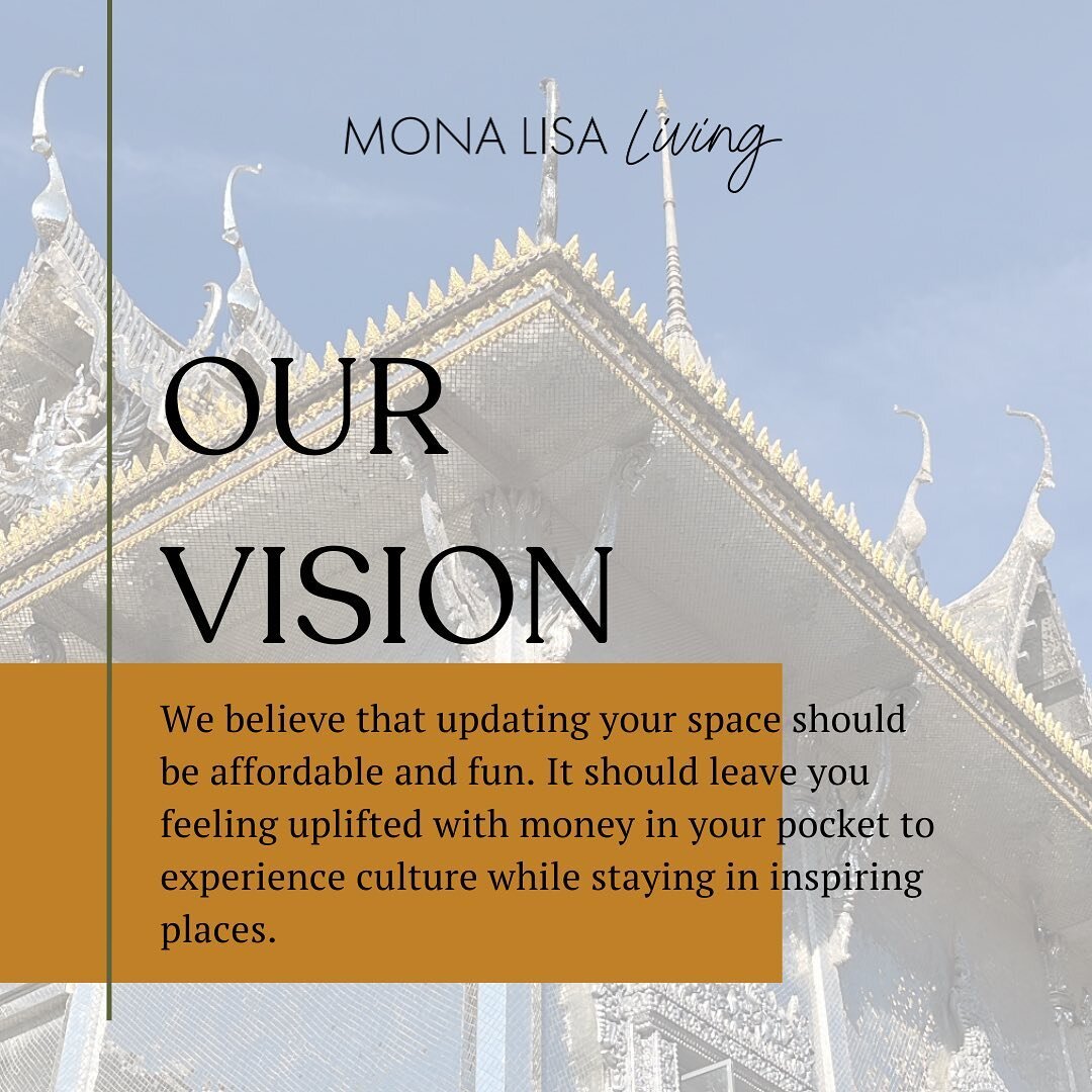 It&rsquo;s how we see things at Mona Lisa Living. Everyone deserves a beautiful home and the ability to get out of that home and see the world sometimes. 🌍 🏡 🧳