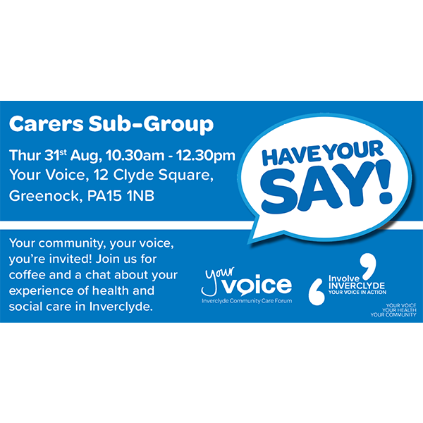 Carers Sub-Group Meeting - 31/08/2023, 10.30am - 12.30pm