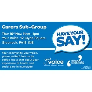 Carers Group Meeting - 16/11/2023, 11am - 1pm
