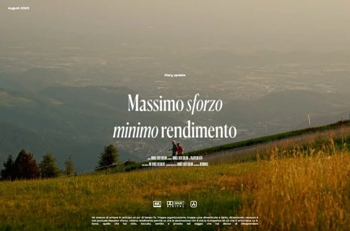 ho smesso di arrivare in anticipo un po&rsquo; di tempo fa. Troppa organizzazione, troppe cose dimenticate e tanto, diciamocelo, nessuno &egrave; mai puntuale

Massimo sforzo, minimo rendimento perch&eacute; so che la destinazione non &egrave; mai la