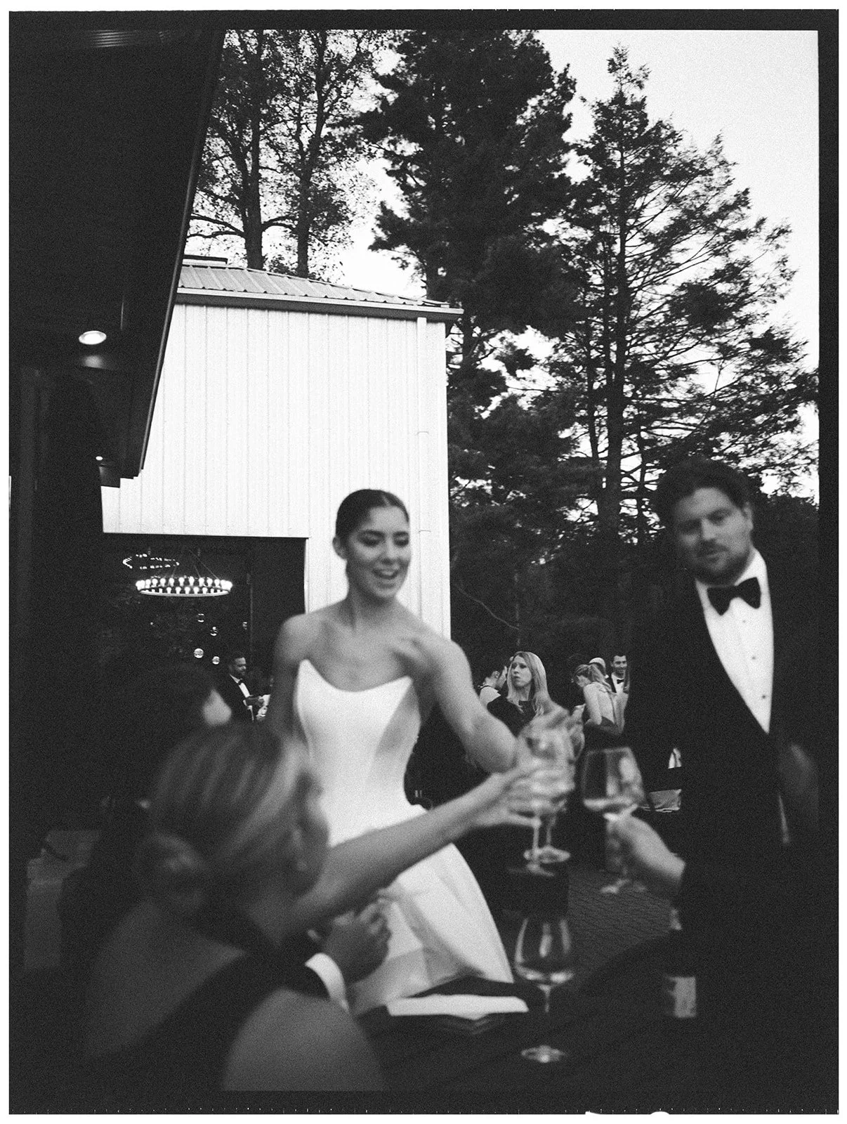 Documentary style wedding moment captured on analog film
