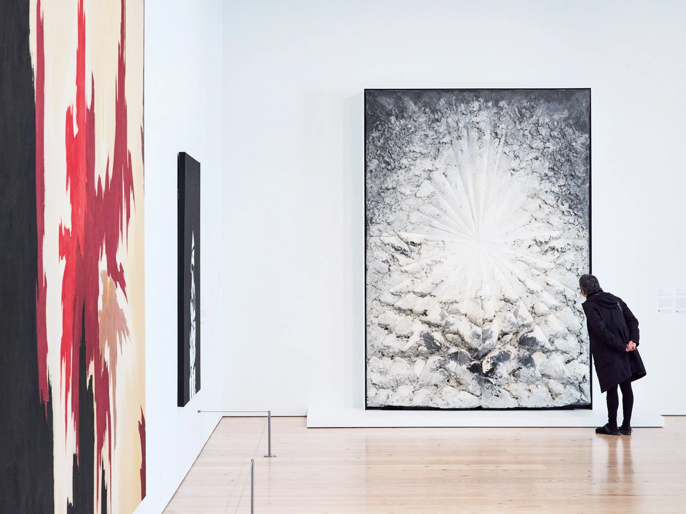  2 of 10   
Documentation of  “Untitled” (America)  by Gus Powell, 2025. Featuring work by Jay DeFeo.