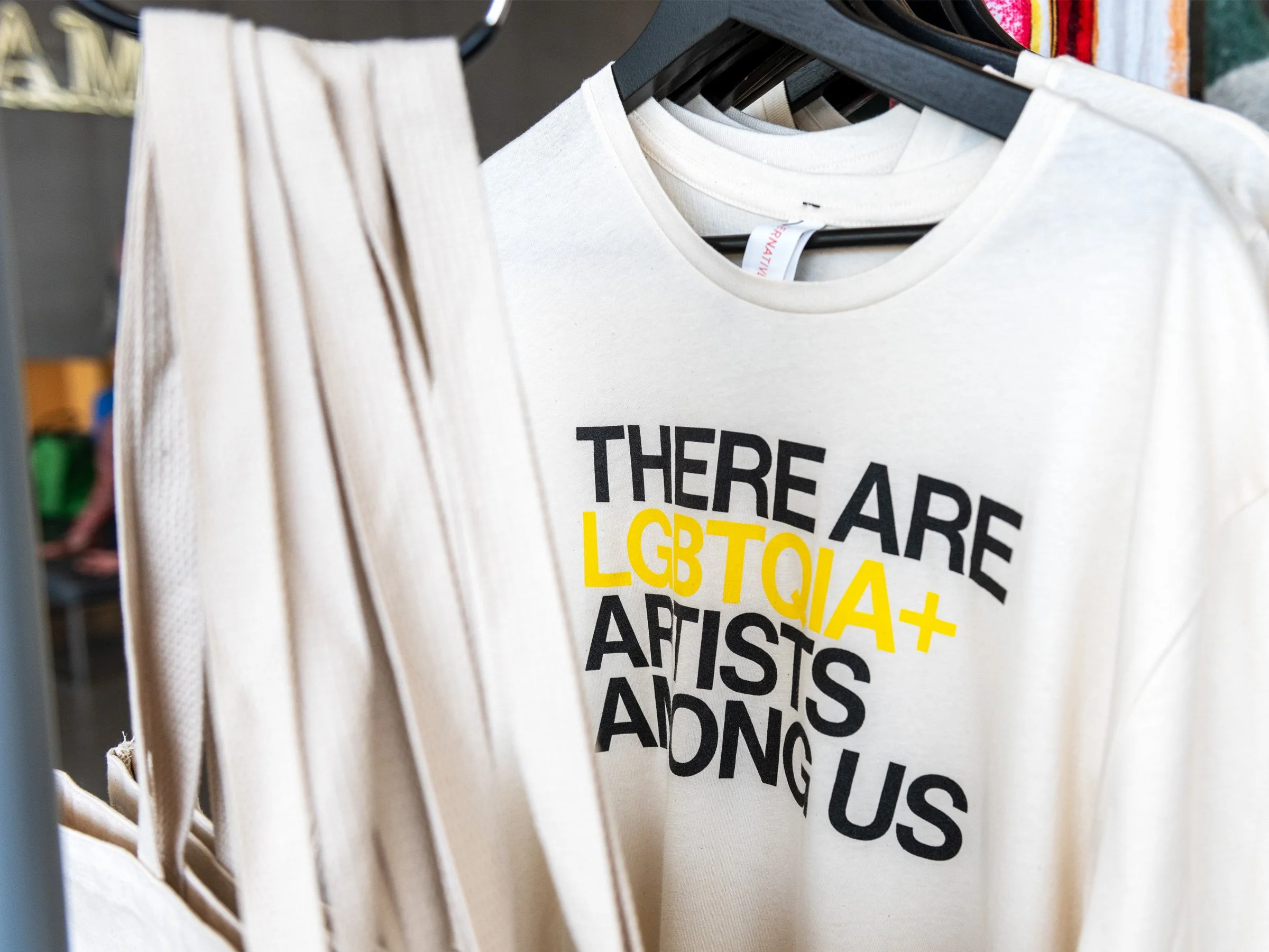  4 of 20   
“There Are LGBTQIA+ Artists Among Us” Capsule Collection Tee, 2019. Photograph by Timothy Schenck.
