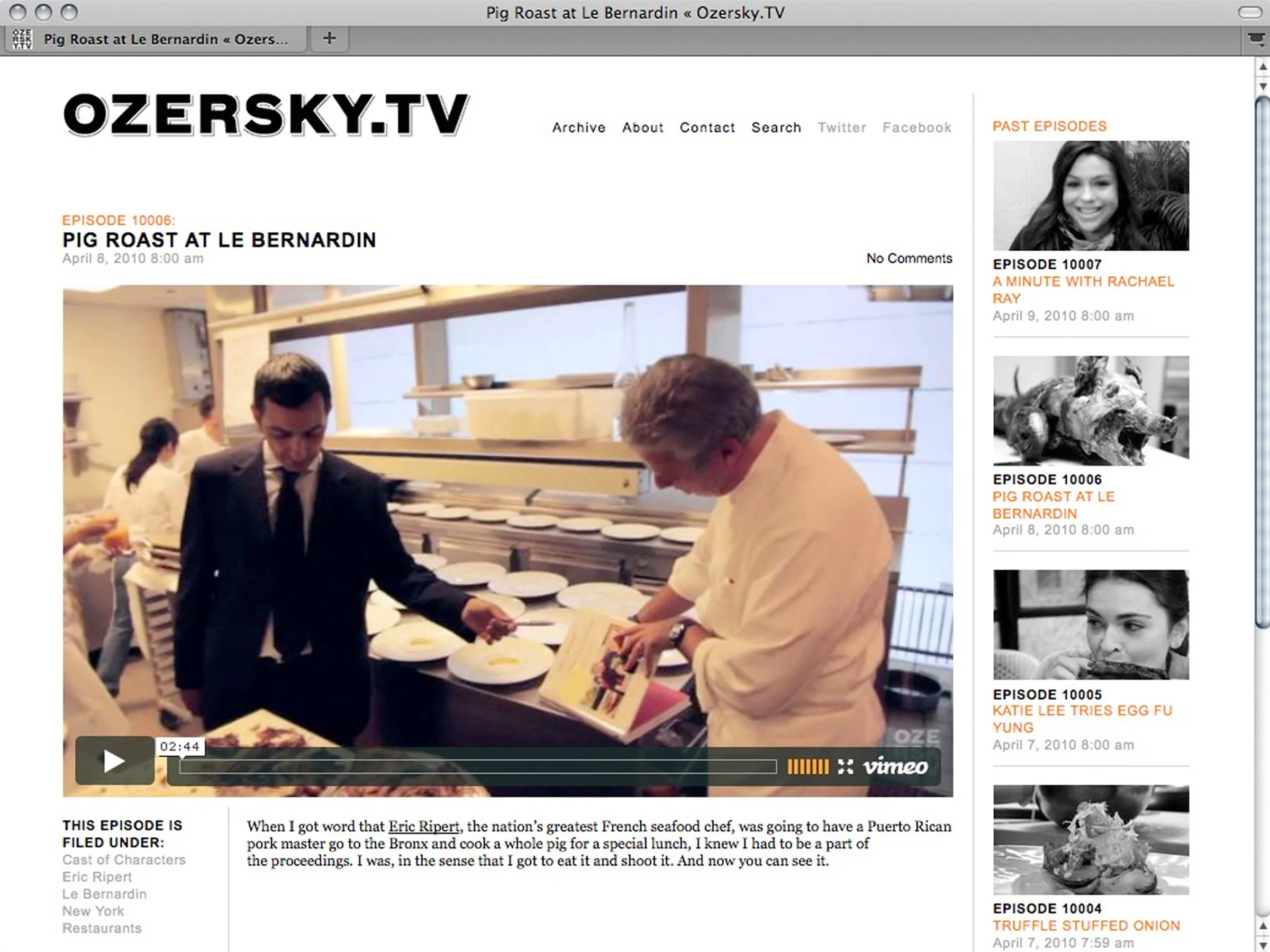  8 of 8   
Identity and Website Design for Food Journalist and Historian, Josh Ozersky, 2010. With Jason Yovanoff.