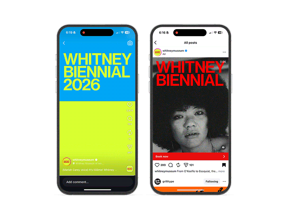  2 of 36   
Whitney Biennial 2026 Social Media Animations. With Juan Aranda and Lydia Chodosh.