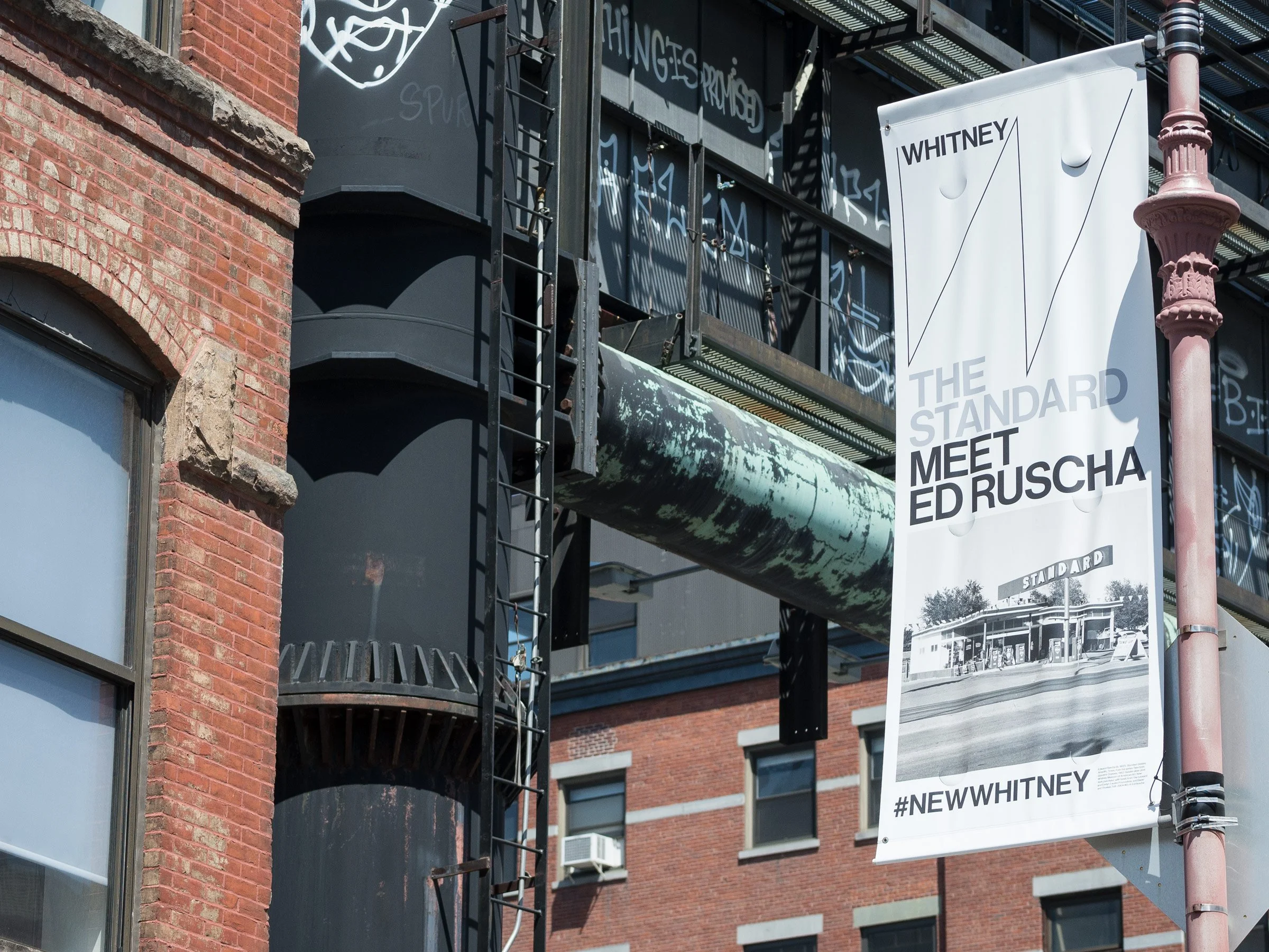  27 of 27   
New Building Campaign, Street Pole Banner, 2015. With Grey Group. Photograph by Timothy Schenck. Featuring work by Ed Ruscha.