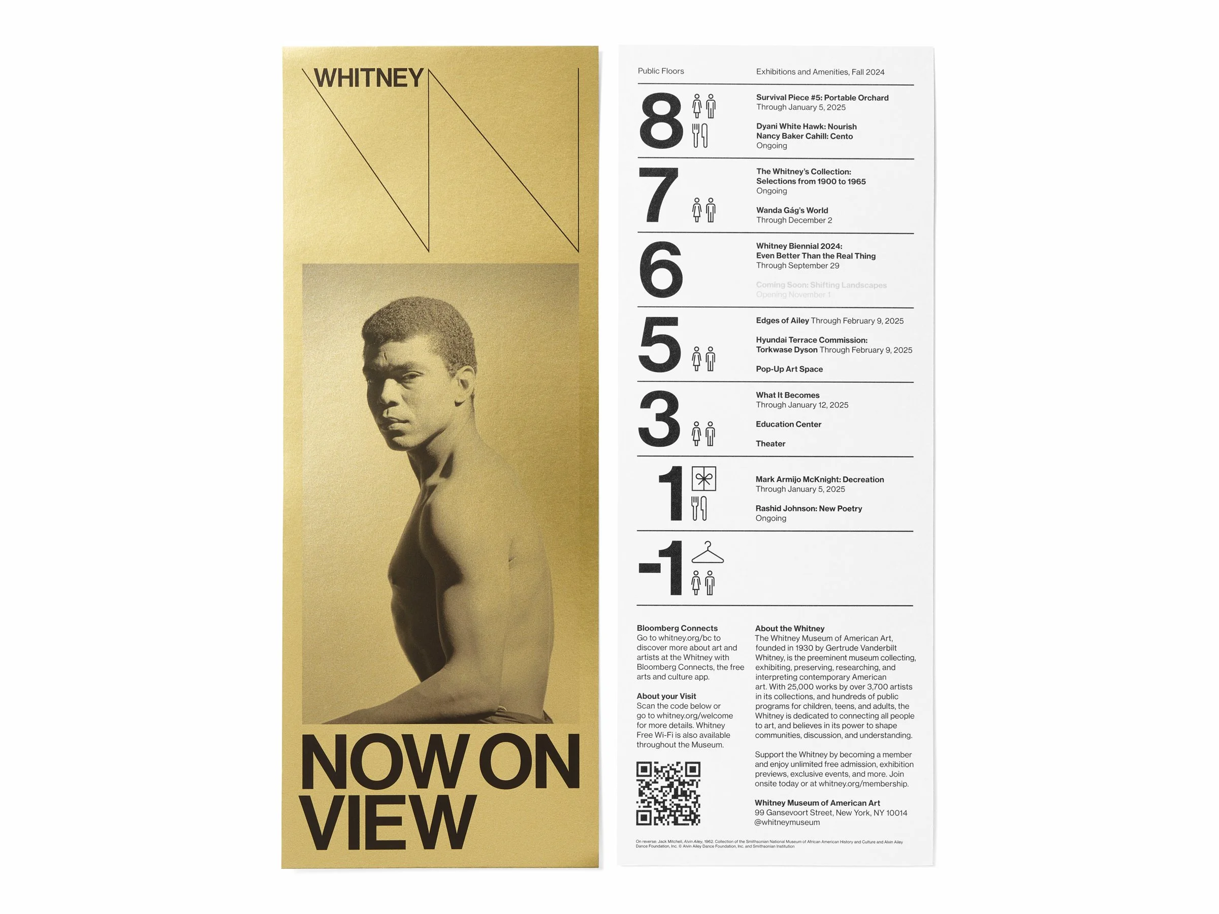  6 of 10   
Alvin Ailey Museum Map, 2024–2025. Photograph by Jens Mortensen. Photograph of Alvin Ailey by Jack Mitchell. 🏆 New York Design Awards Winner.