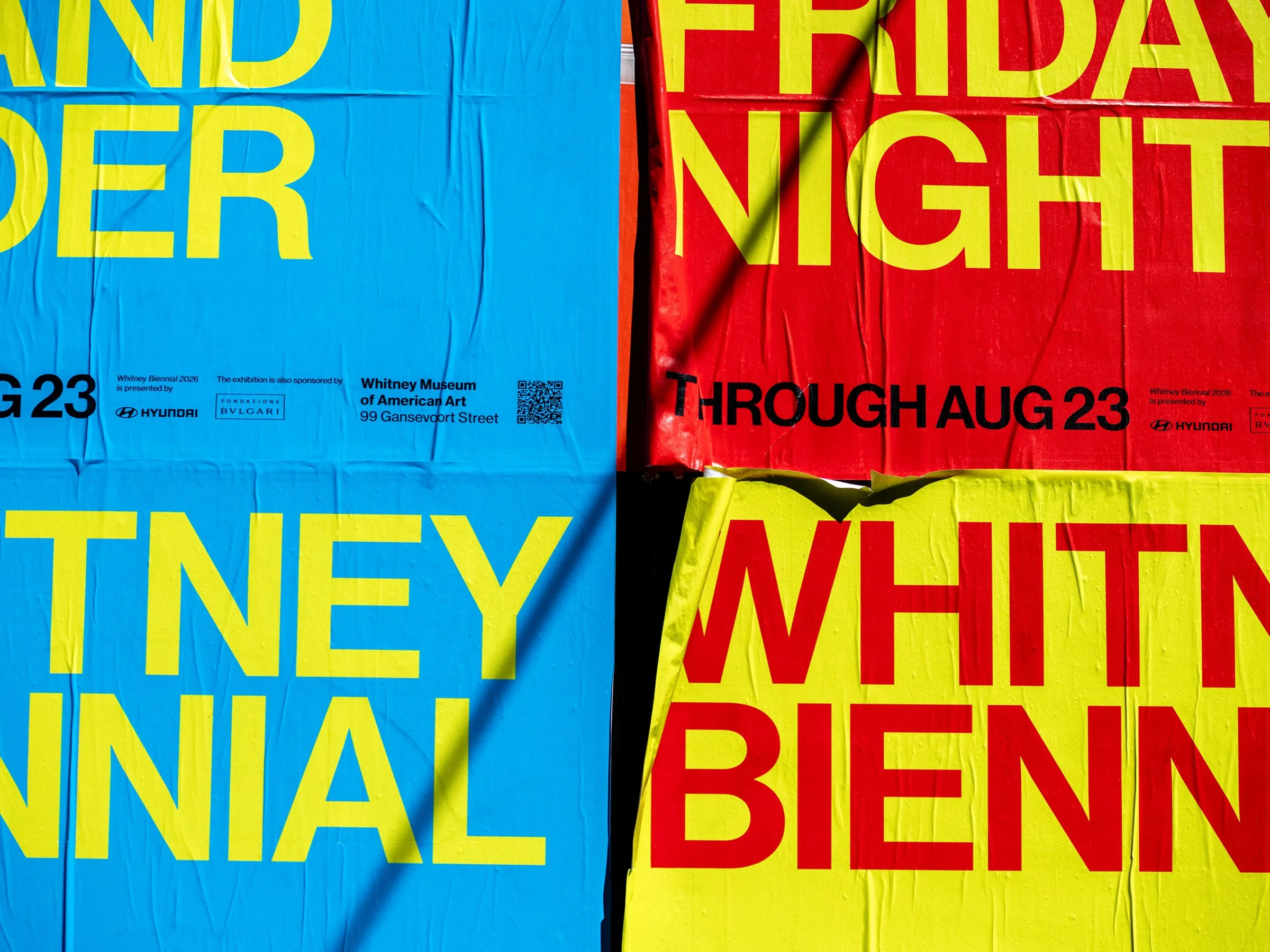  1 of 36   
Whitney Biennial 2026 Wheat Paste Posters. With Juan Aranda and Lydia Chodosh. Photograph by Timothy Schenck.
