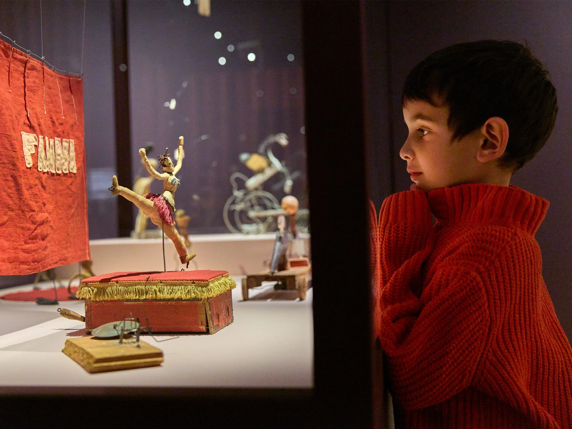  1 of 10   
Documentation of  Hire Wire: Calder’s Circus at 100  by Gus Powell, 2025. Featuring work by Alexander Calder.
