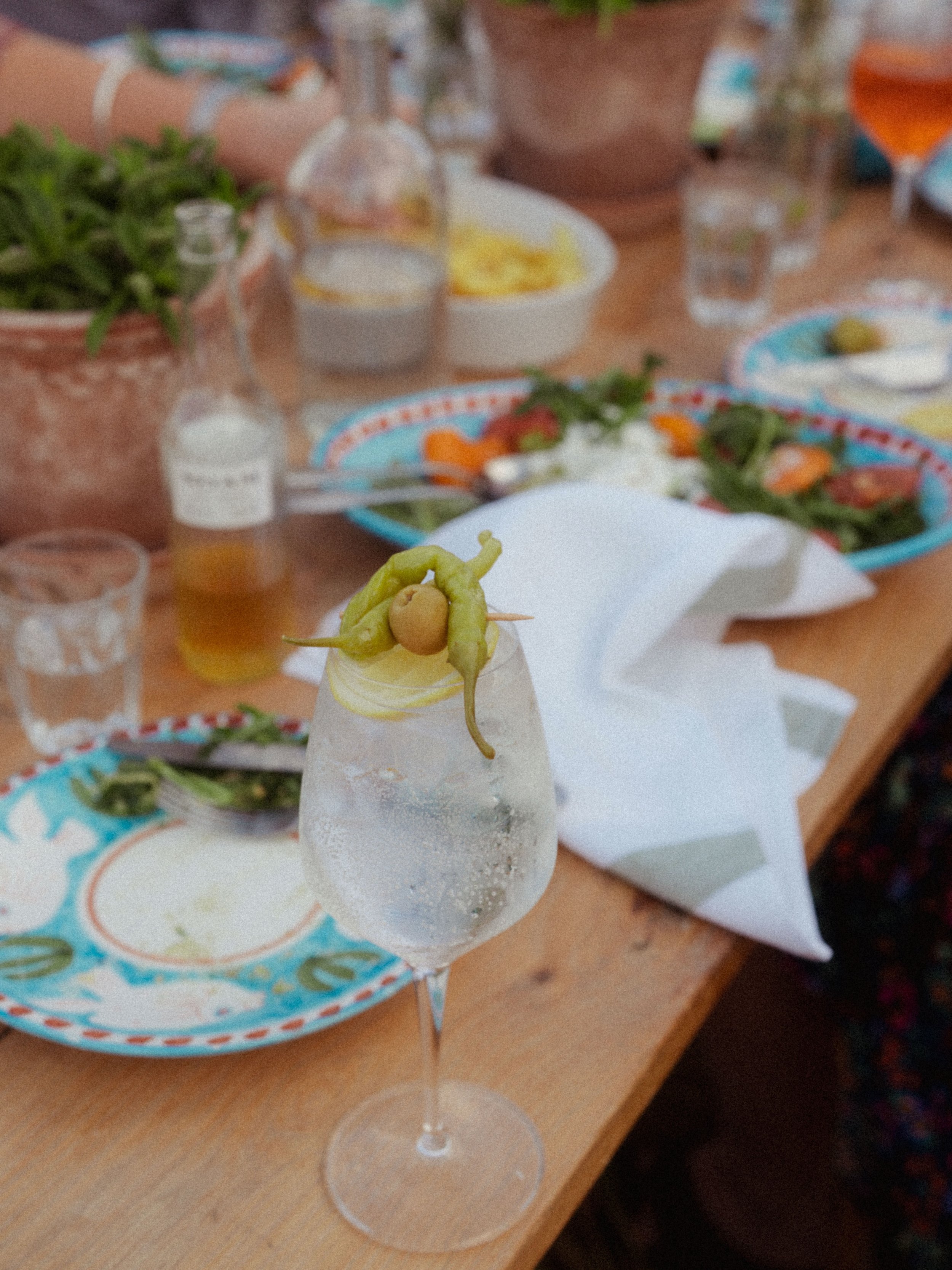 Somewhere between a dirty martini and a Ram&rsquo;s Skull tequila &amp; tonic you&rsquo;ll find a really good time. Some call it a DirT&amp;T* 
Beautifully crisp, a sharp briny tang, and quite possible the new drink of the summer 

*nobody calls it t