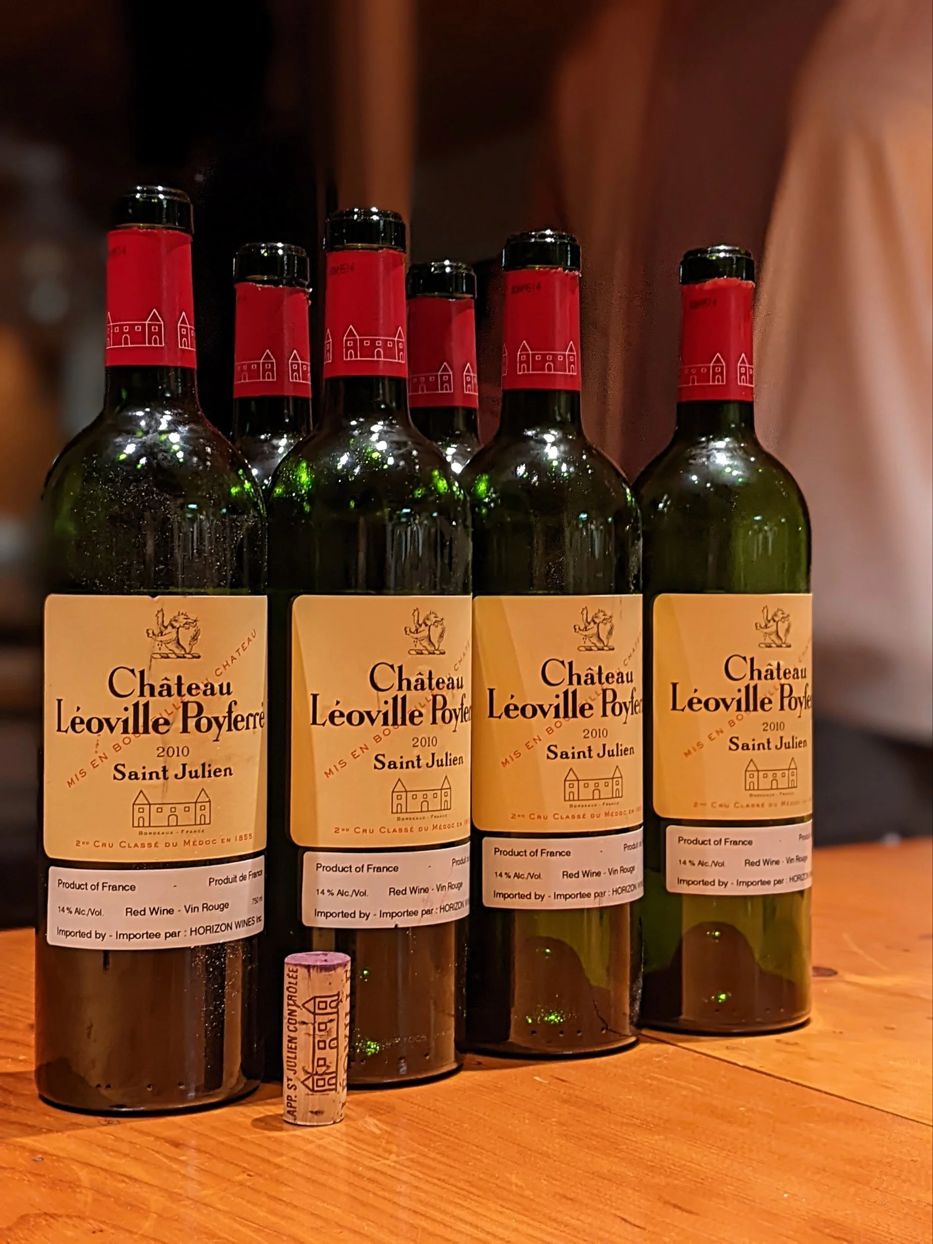 4 Bottles of Chateau Leoville Poyferre red wine for a private wine tasting in Toronto