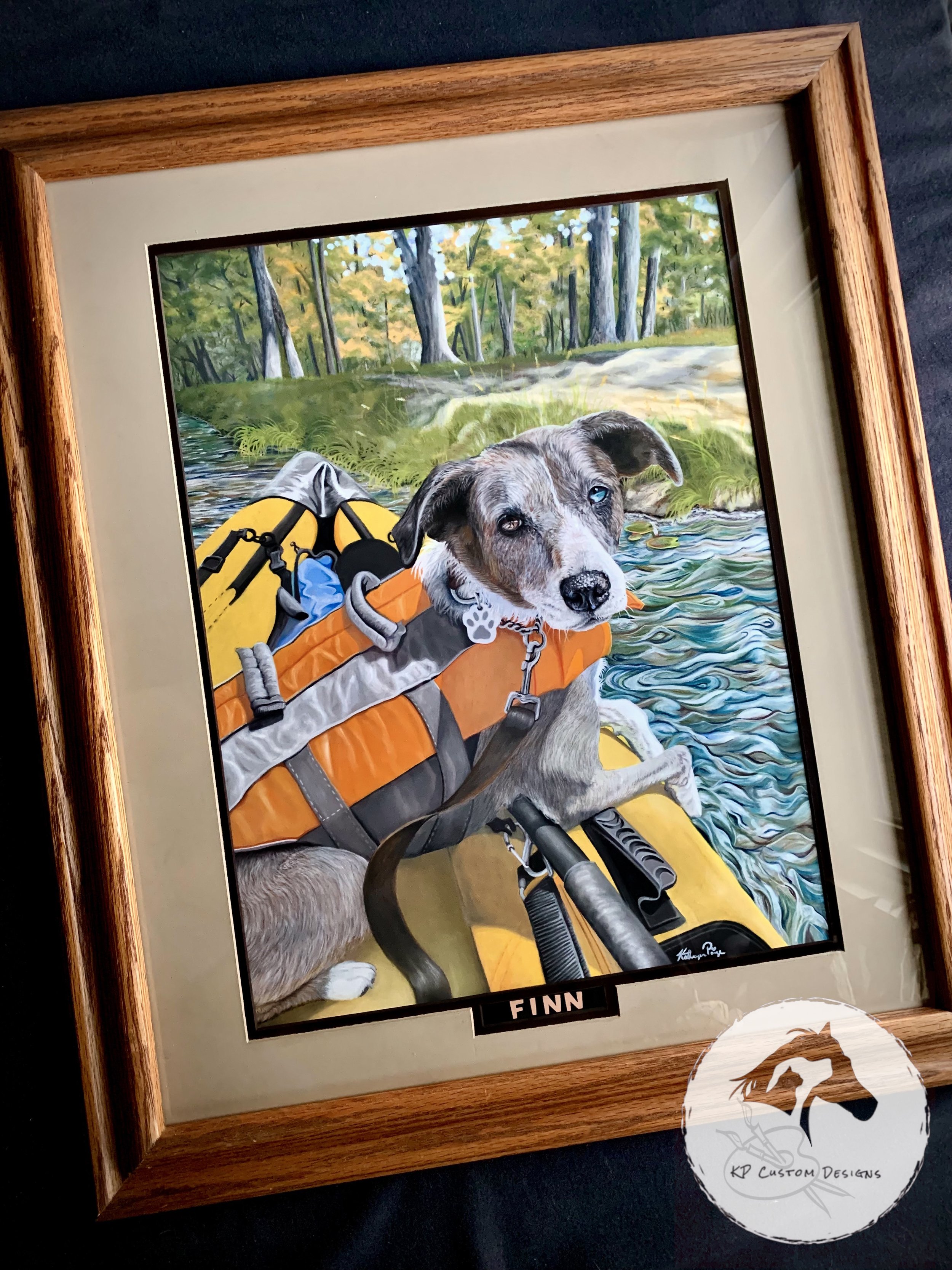 "Finn", 16"x20" portrait-24"x28" framed