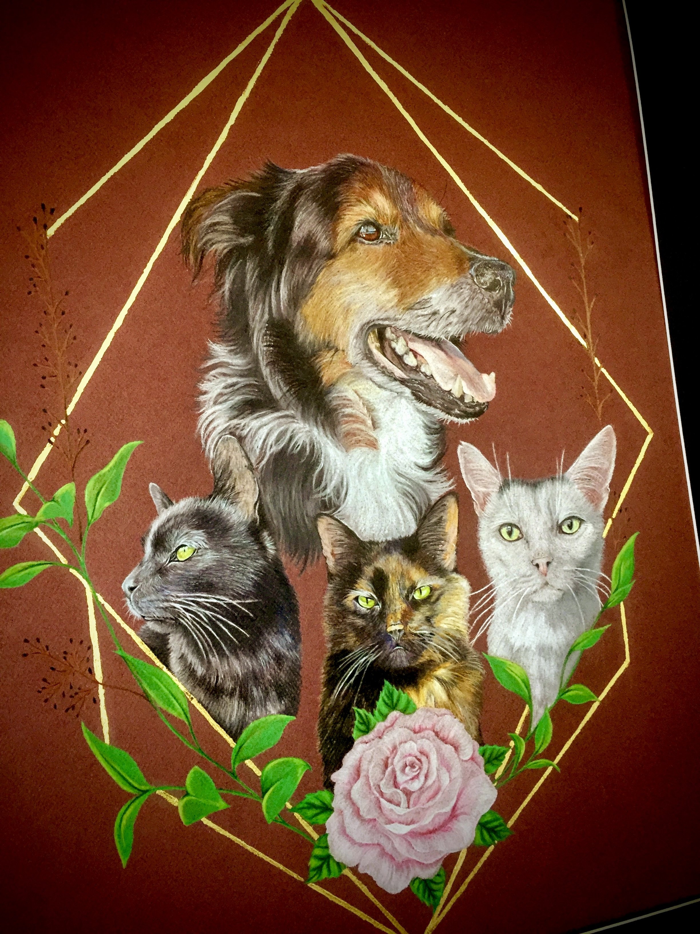 Memorial Portrait with Gilded Border
