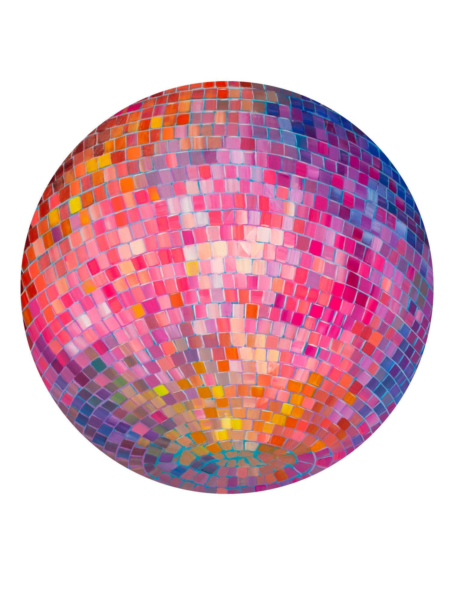 Hot Pink Summer Disco Ball Print — Not Sorry Art