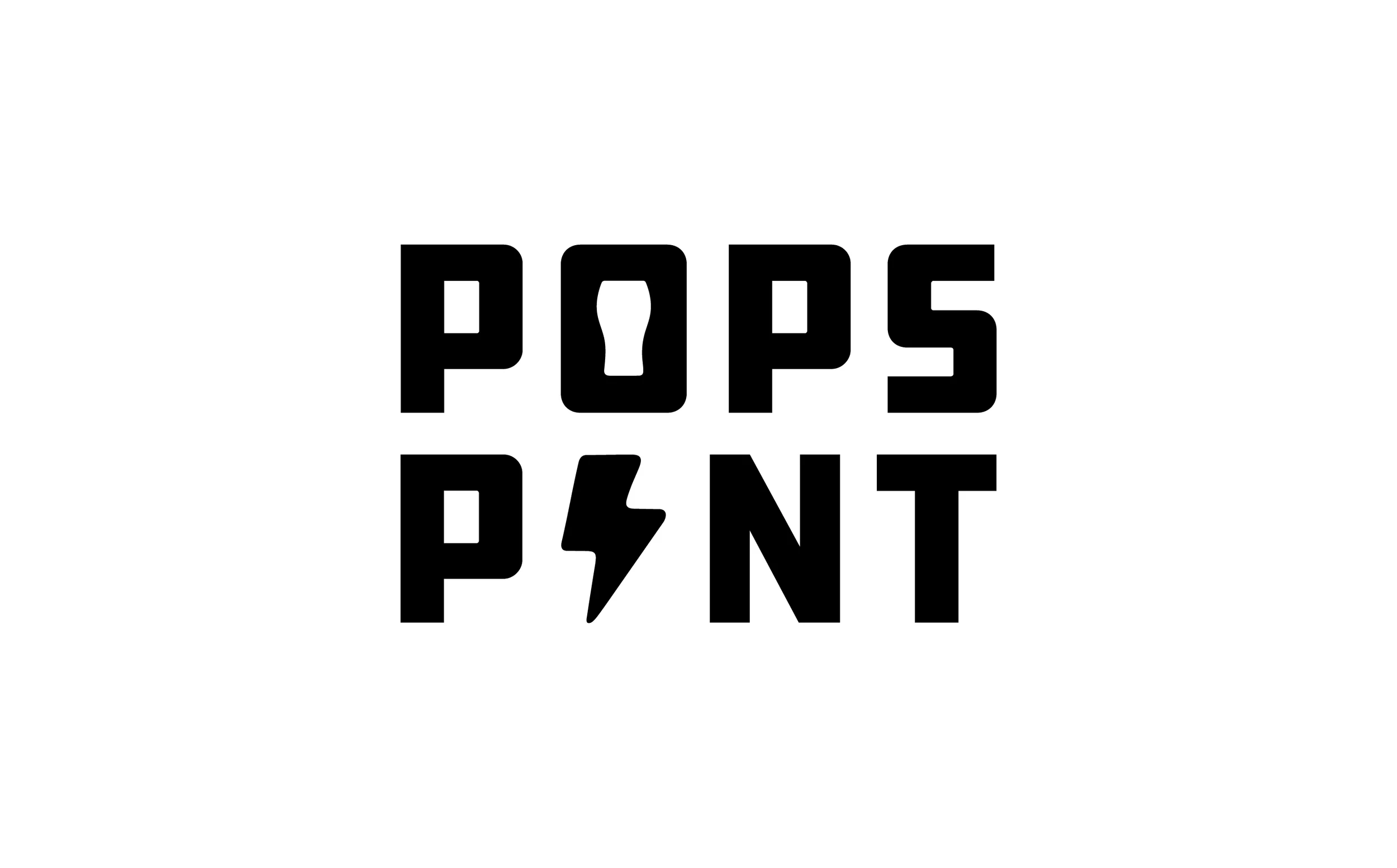 Pops Pint Black and White Logo