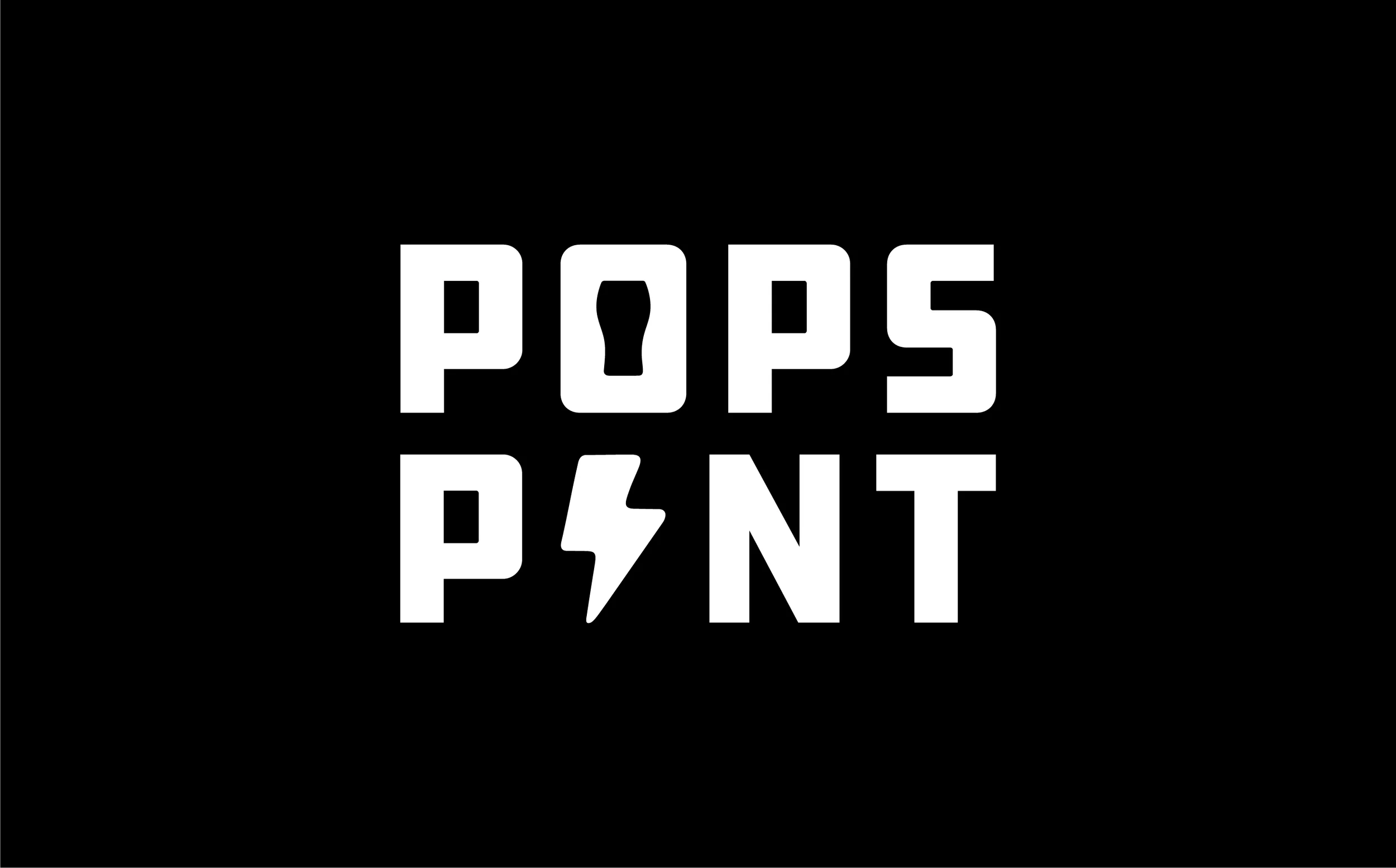 Pops Pint White Knockout Logo