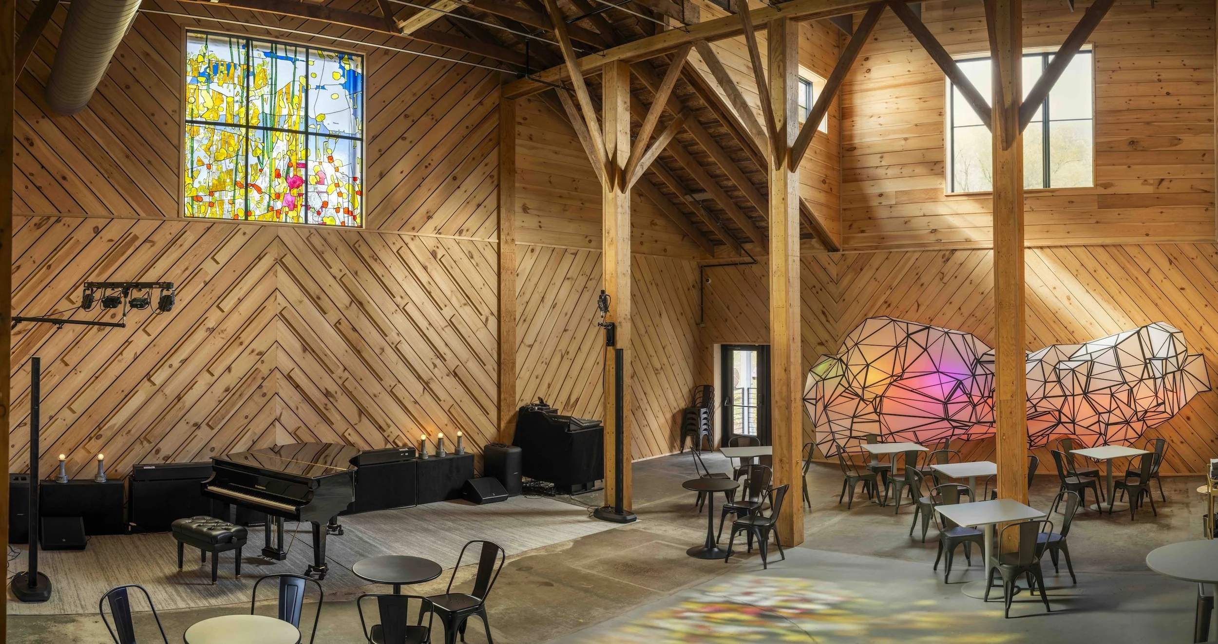 The Listening Gallery features Amy Ellingson's Fenestra Molendini and Stephen Hendee's Buisine