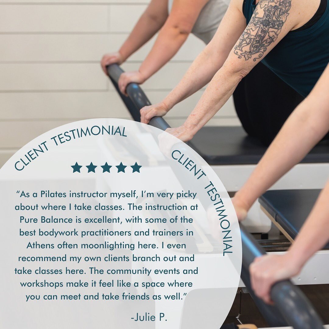 Thank you Julie for this glowing testimonial🌟💫

We love hearing feedback from our community and value each and every member at Pure Balance🤍