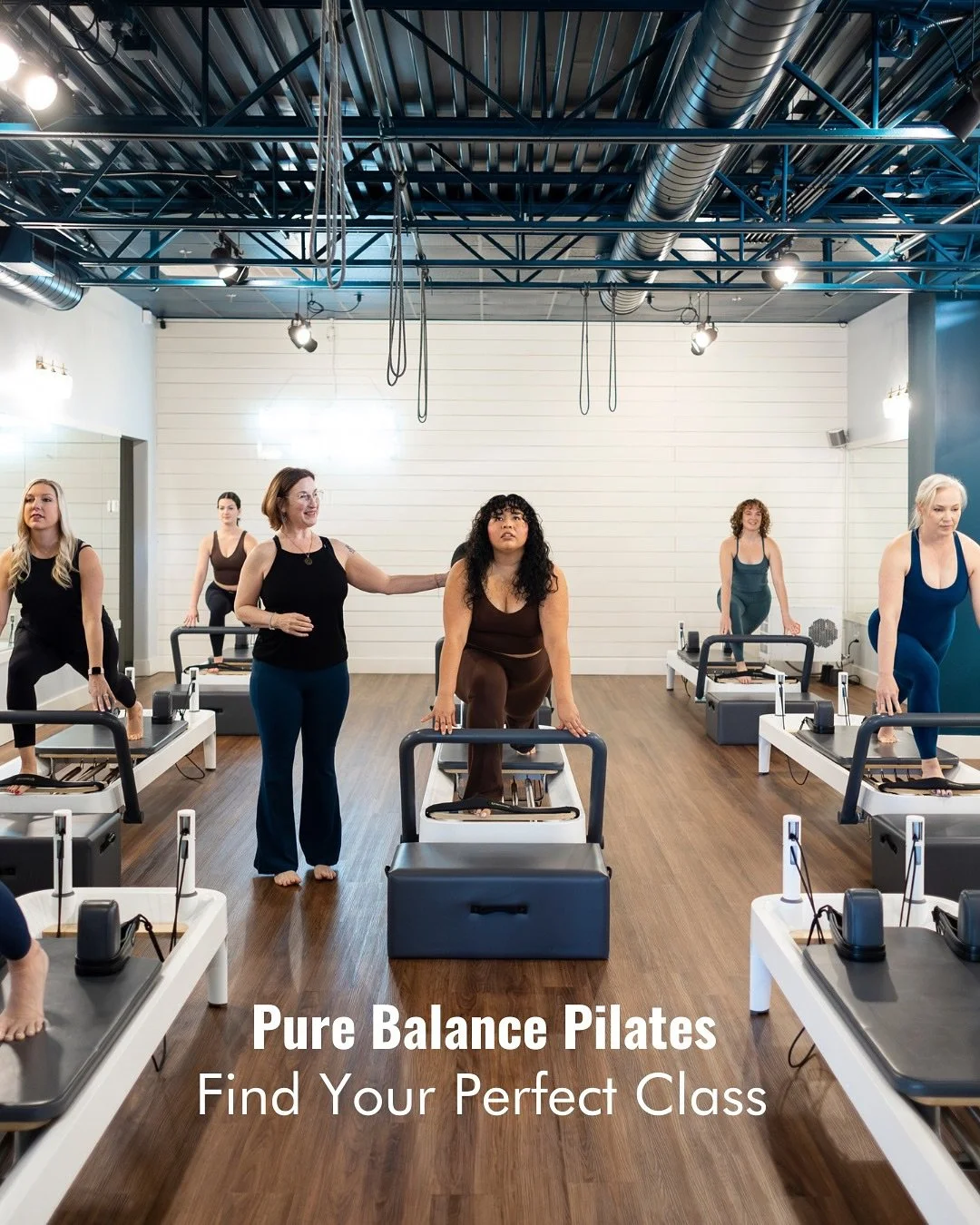 At Pure Balance, we believe Pilates is for everyone! Whether you’re a beginner or a seasoned mover, there is a class made for you. 
Pilates isn’t a one-size fits-all, and neither are our classes. Pure Balance has a variety of c