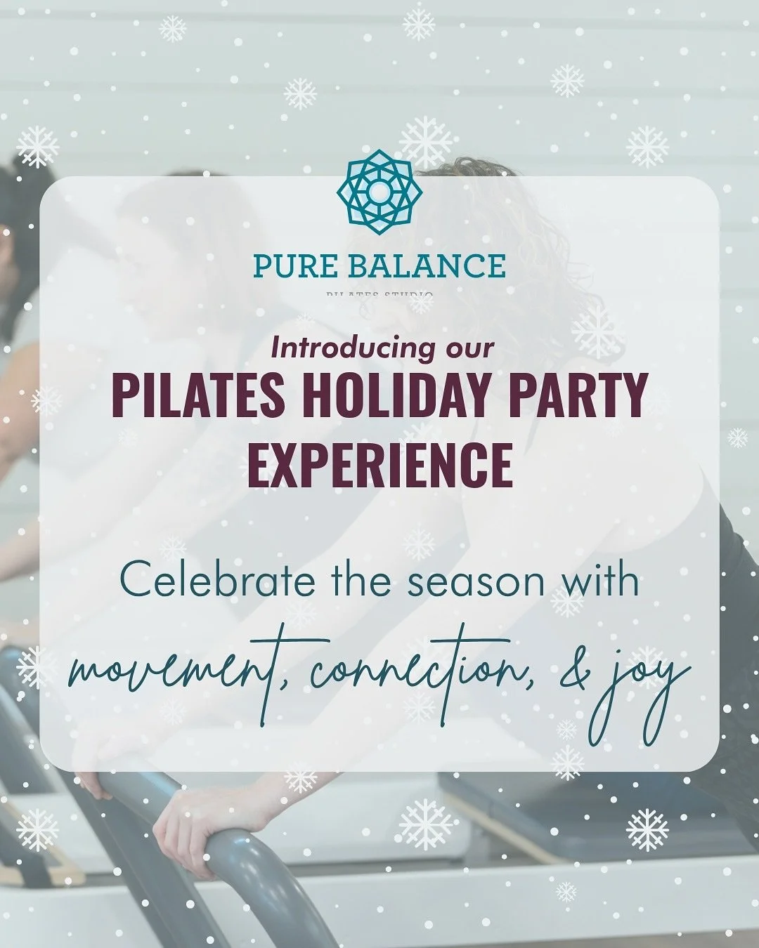 ✨ Introducing the Pure Balance Holiday Party Experience! ✨

If you&rsquo;re looking for a fun, meaningful way to celebrate with your team or friend group this season, we&rsquo;ve got you. Think movement, connection, a little sparkle&hellip; and zero 