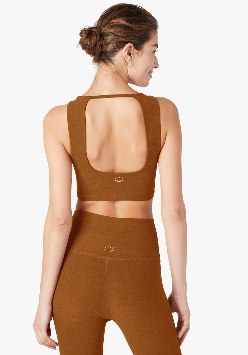 Space dye open back bra (clove)