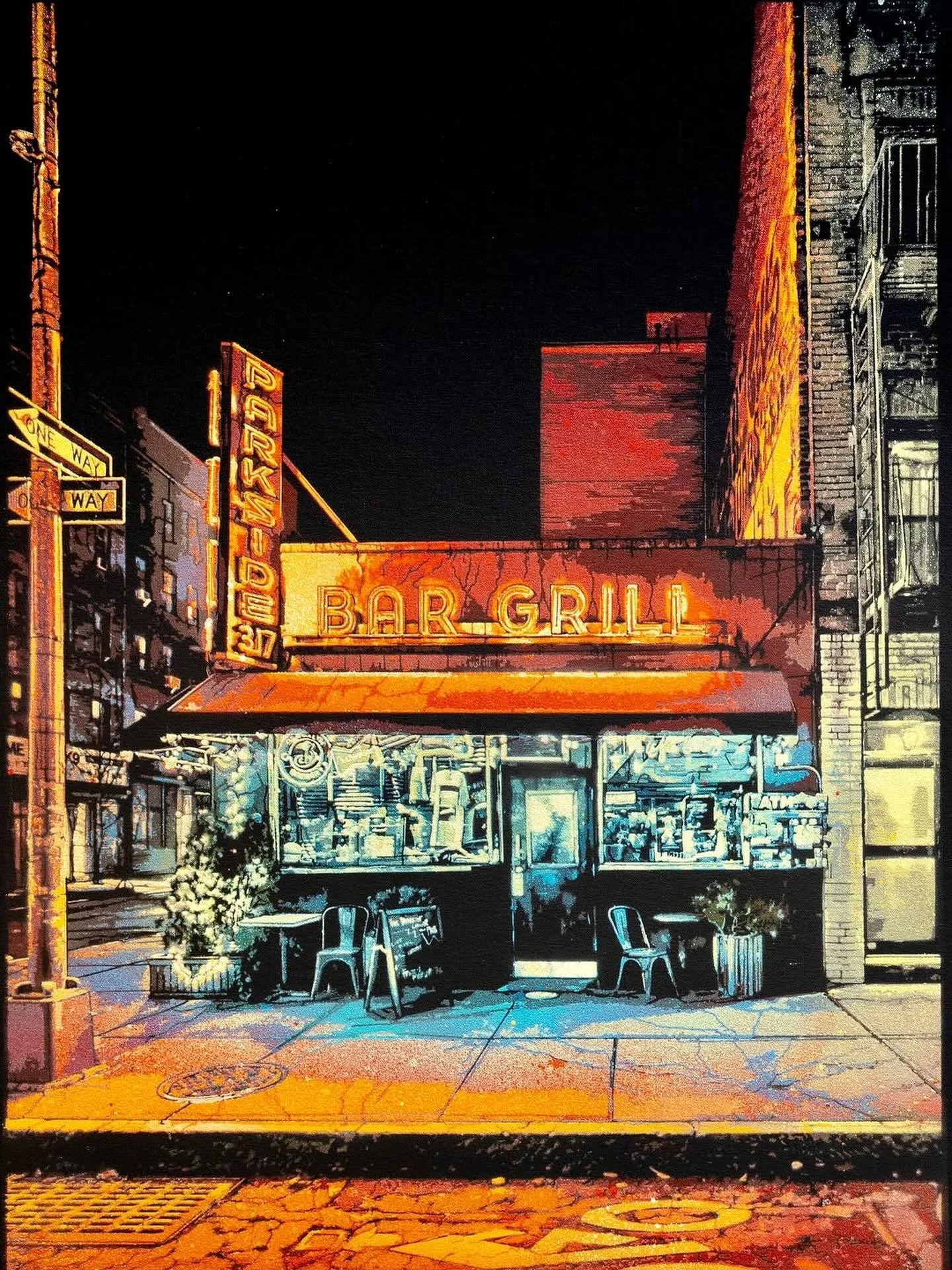 Repost from @loganhicksny
&bull;
Many times I paint places that have good memories attached to them. @the_parkside_lounge_NYC is one of those places. 

The bar itself is the type of chaotic dive that I prefer. The last time I was here was with Chaz f