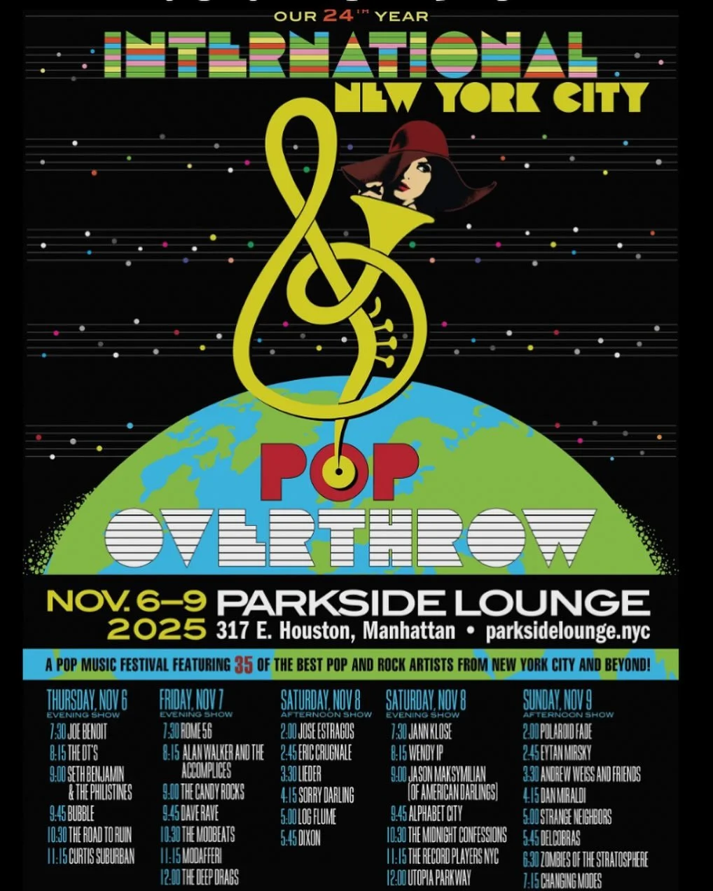 SOOOOOooooo many bands over the next 4 days!  #internationalpopoverthrow festival