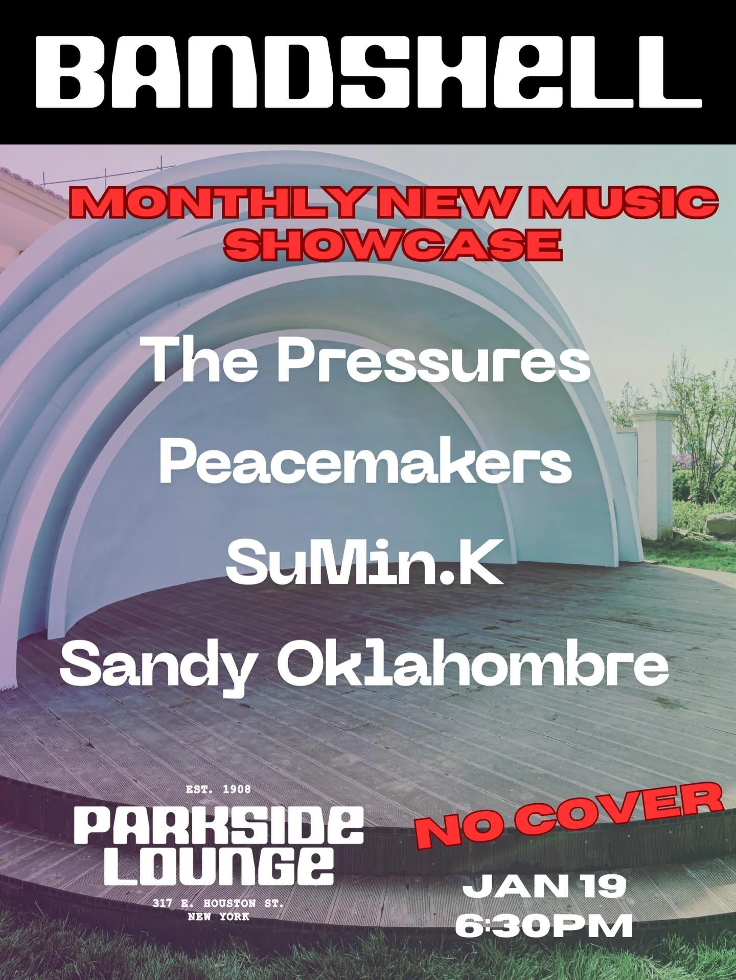 Next Bandshell is Monday! All new music showcase with no cover ✨
