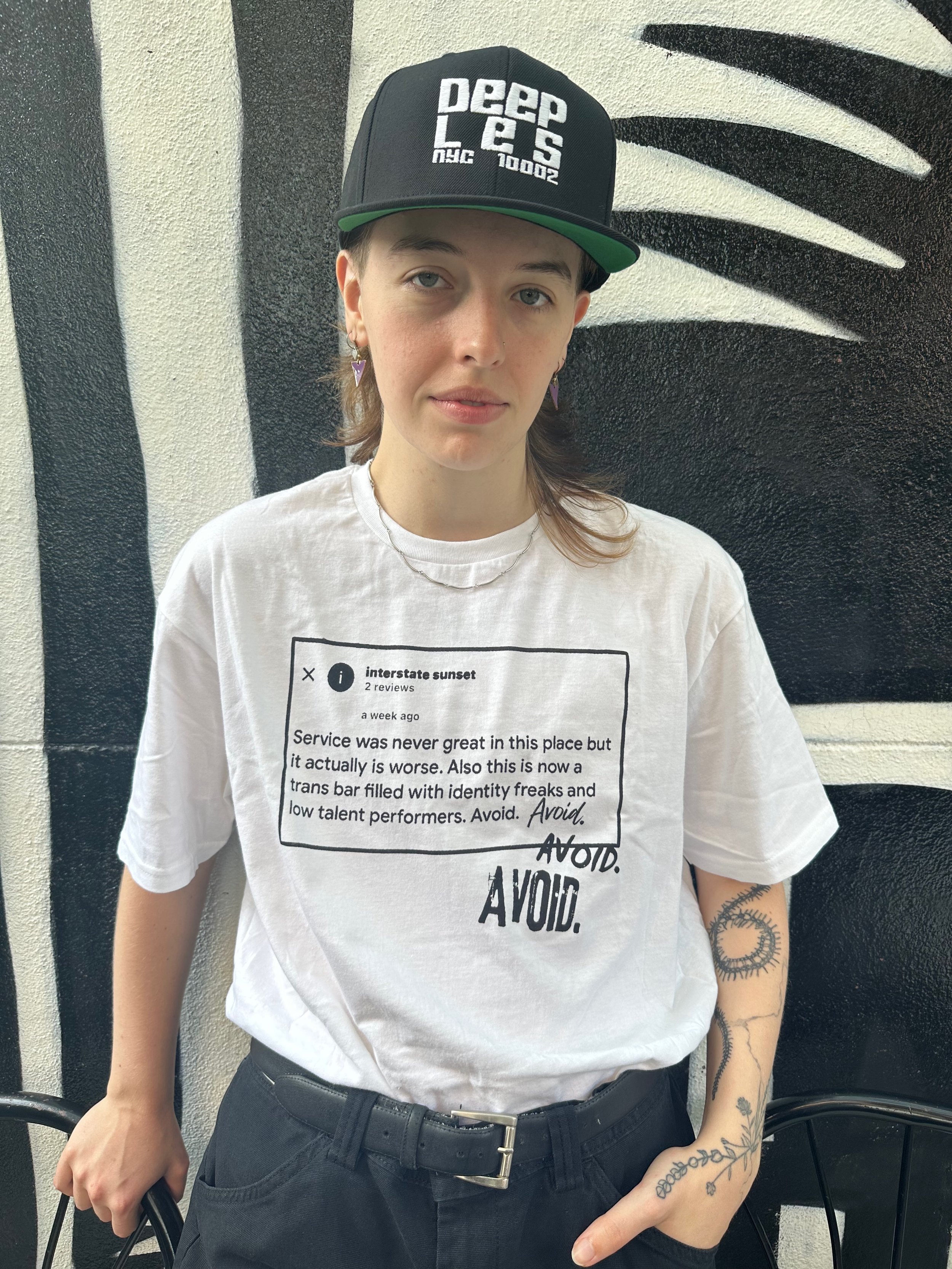 AVOID! White T-shirt, Black Ink