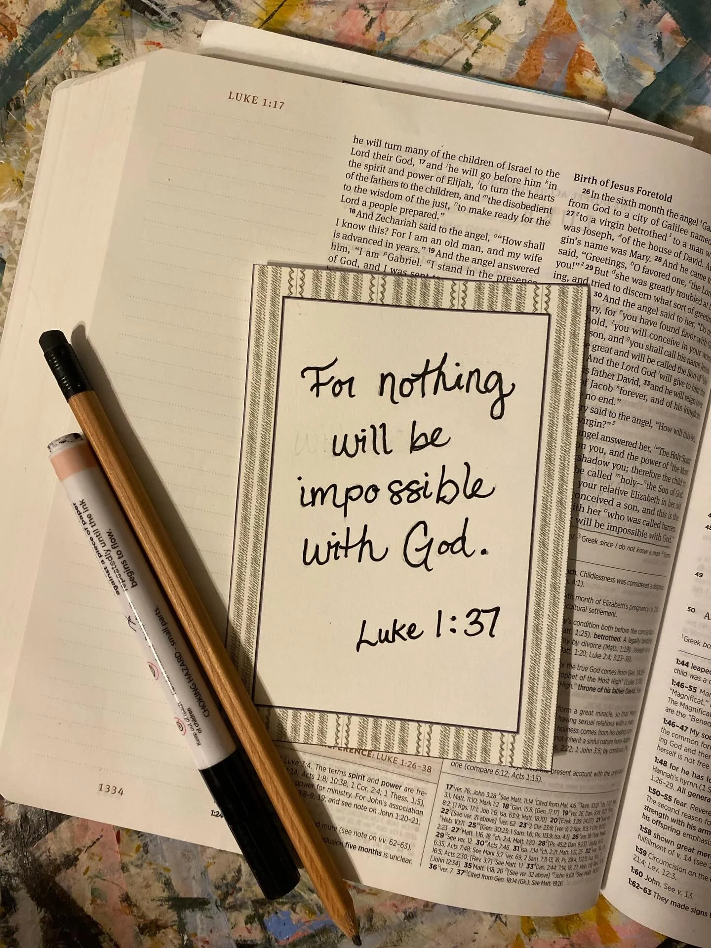 Week one recap of scripture cards 
#readinglukeforadvent

P.S. It&rsquo;s not too late to join in to read a chapter a day and/or make scripture cards. All the details of the simple plan are in the link on my links page.