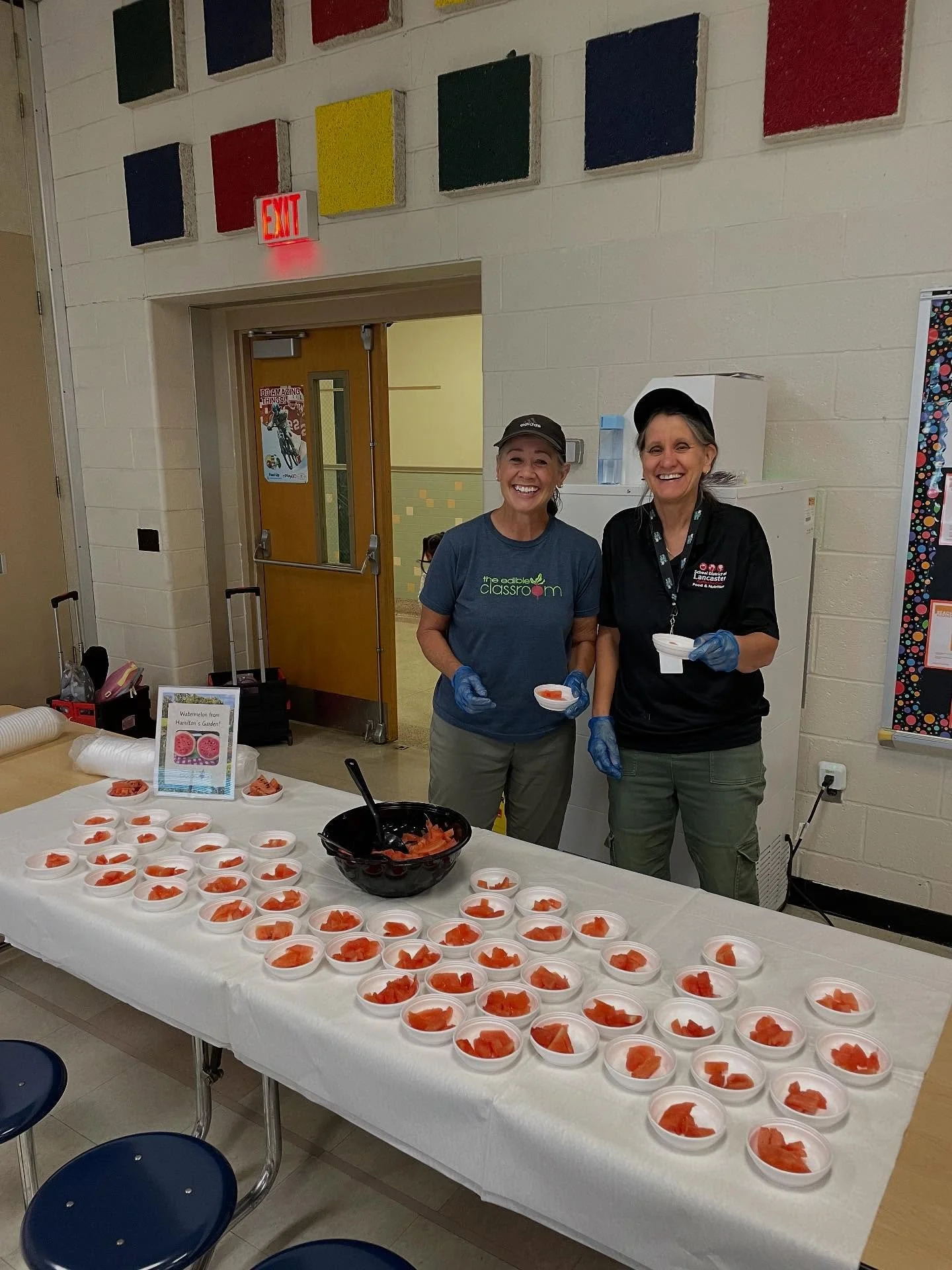 We had a sweet celebration at Hamilton! Students proudly grew and cared for their own watermelons and yesterday they got to taste the fruits of their labor!

A huge thank you to Judy and Marlies from the Food Services Department for their warm welcom