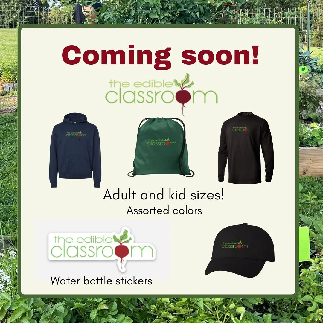 Big news sprouting soon! 🌿

We&rsquo;re launching The Edible Classroom merch!

Show your support with shirts, hoodies, baseball hats, and stickers &mdash; perfect for garden days or everyday wear. 🌻👕

Stay tuned for the official drop! 

@sdolancas