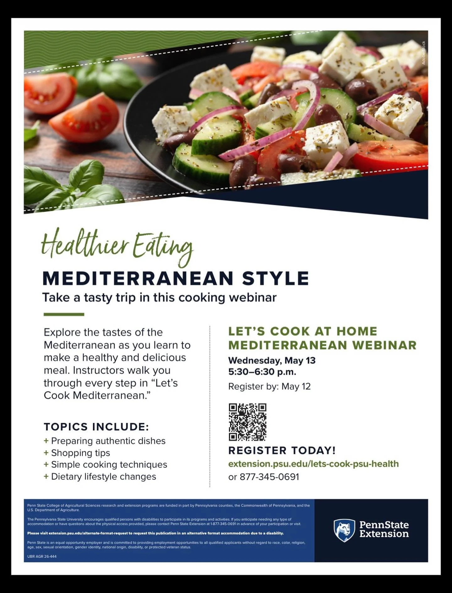 🌿🍋 Columbia community &mdash; join us for a delicious evening of fresh flavors and healthy cooking!

We&rsquo;re excited to partner with Penn State Health and Columbia Borough School District for a special Mediterranean Cooking Virtual Class!

🥬 B