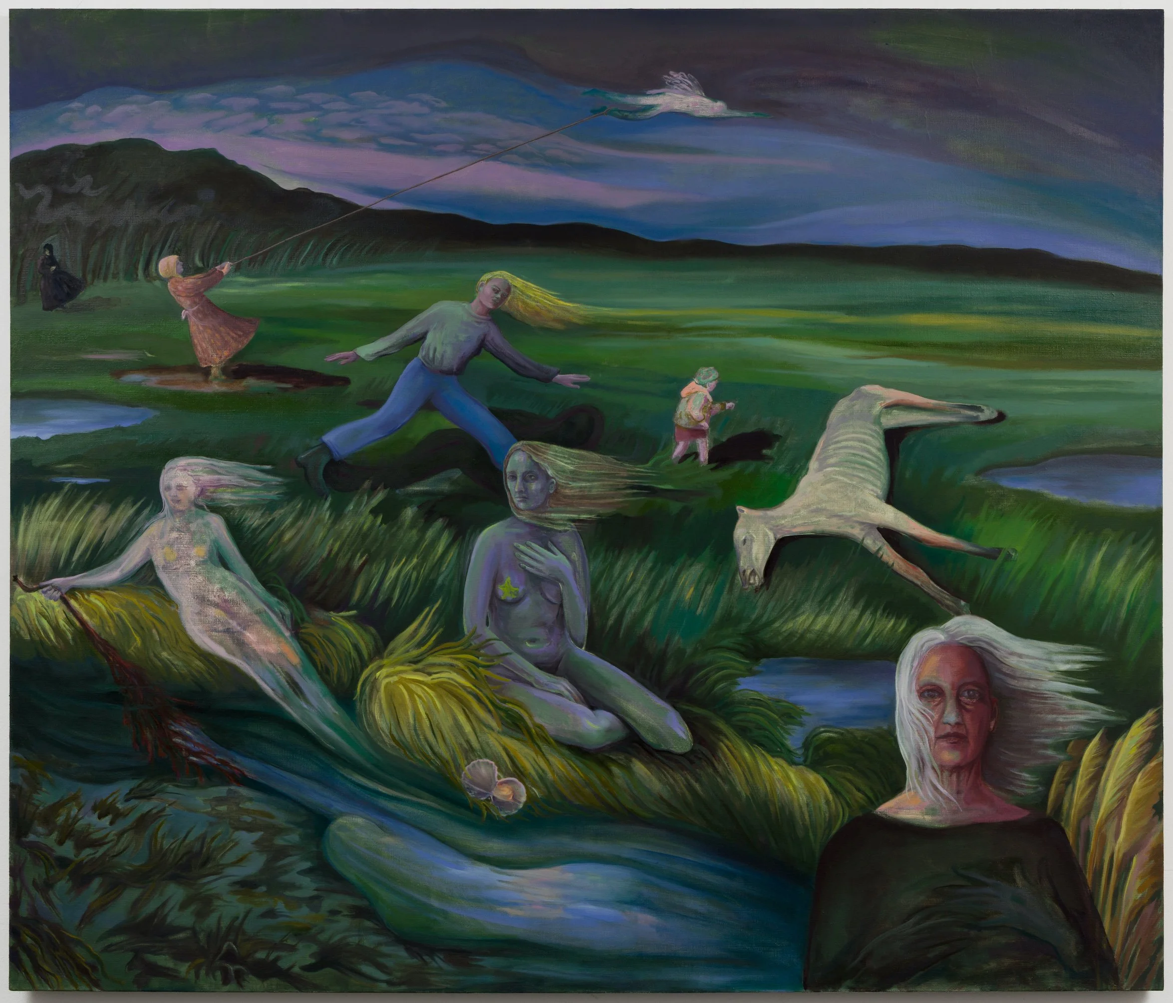 Gnashing Grasses, Nor’easter Passing. Oil on linen. 62” x 73”. 2026