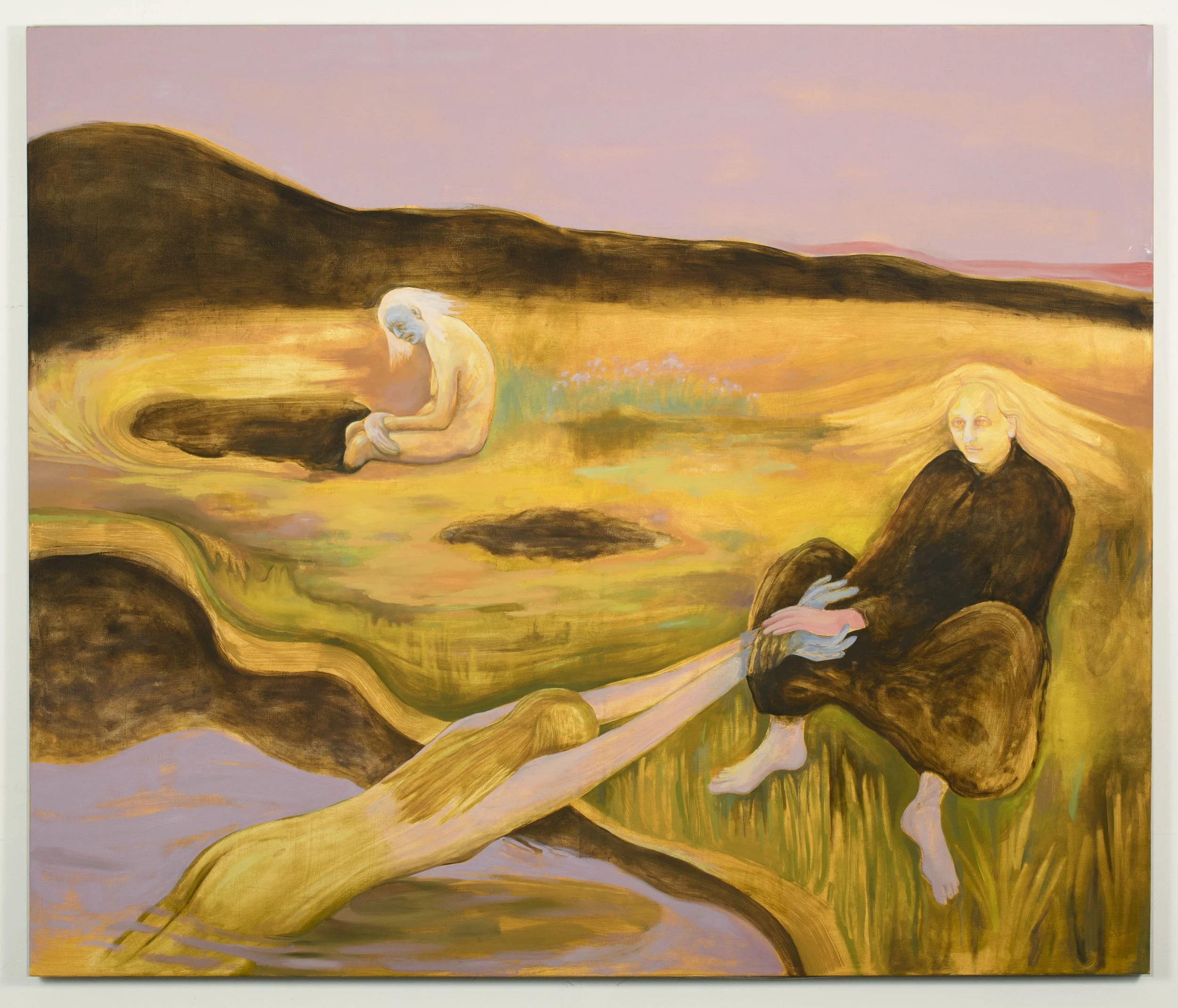 Pulled Out From the Break-Stream. 64" x 73". Oil on Linen. 2025