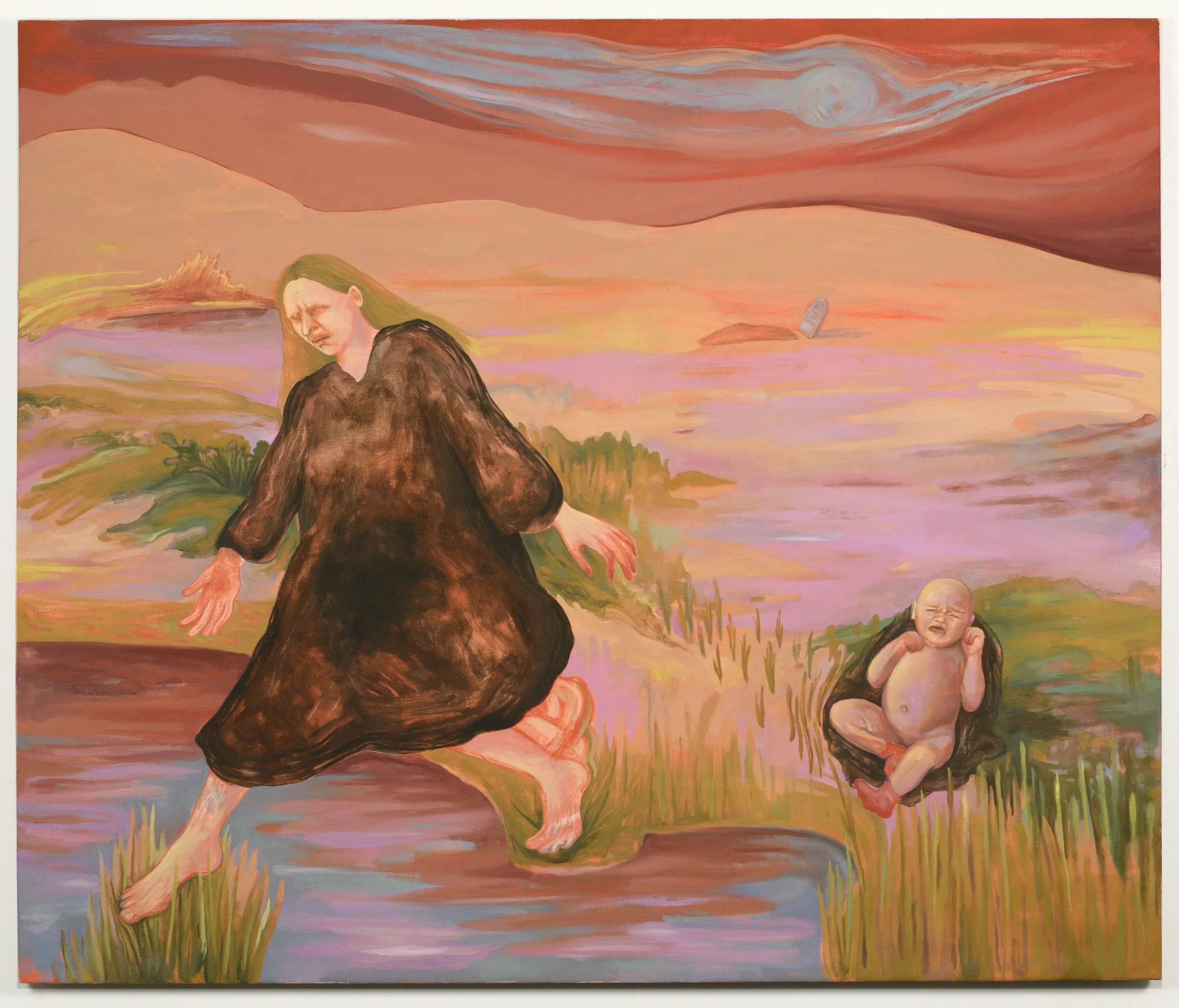 Numb Face, Tide Withdrawn. 64" x 73". Oil on Linen. 2025